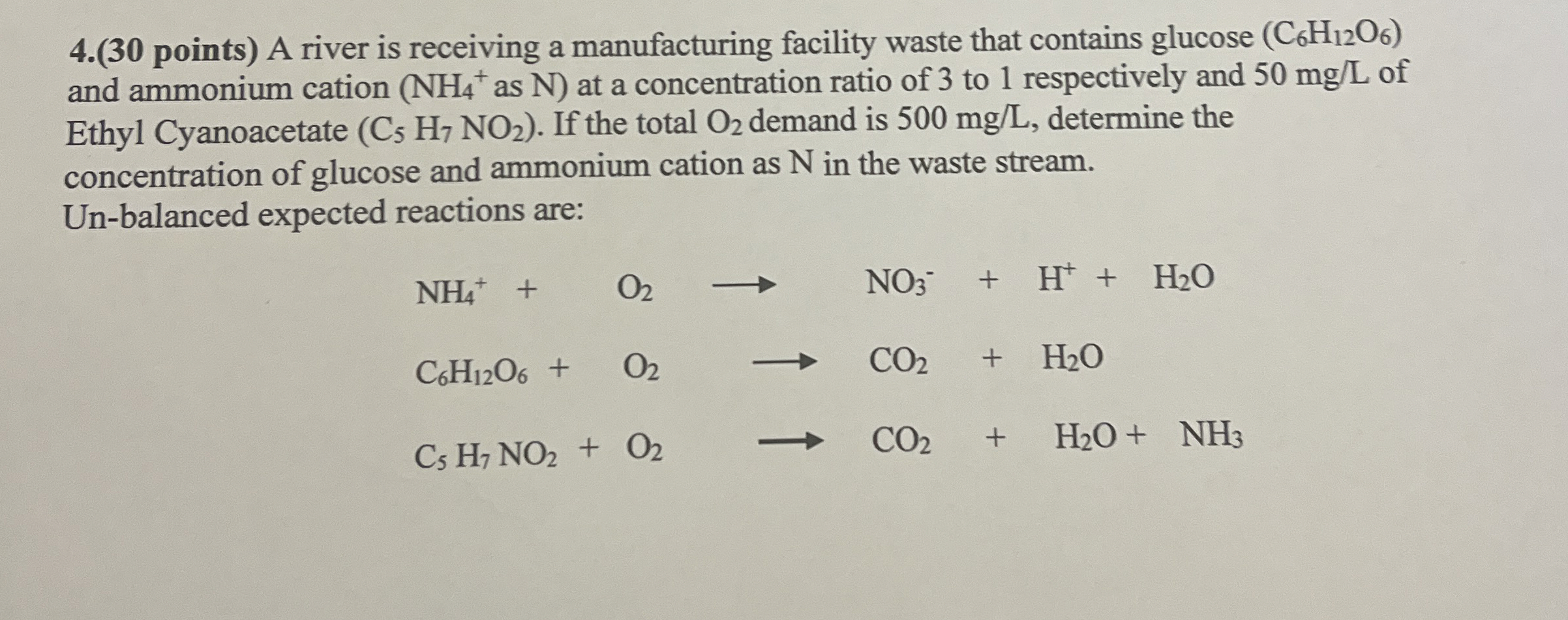 ( 3 0 points ) A river is receiving a