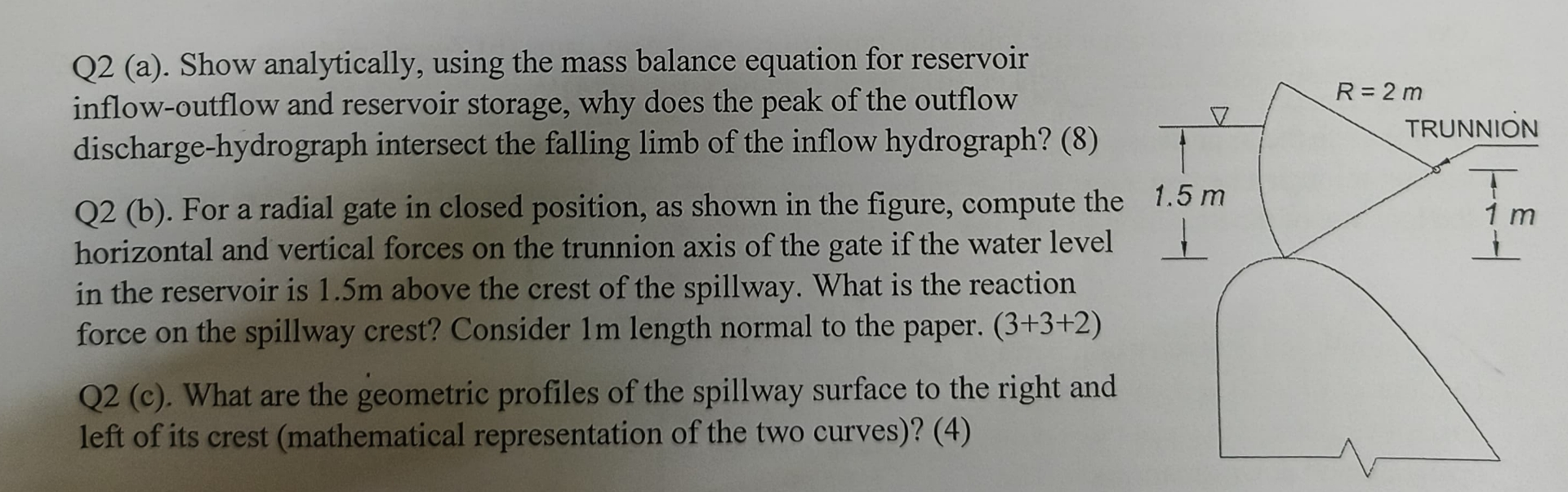 Q 2 ( a ) . Show analytically, using the mass