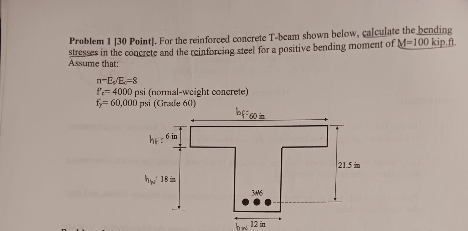 Problem 1 [ 3 0 Point ] . For the reinforced