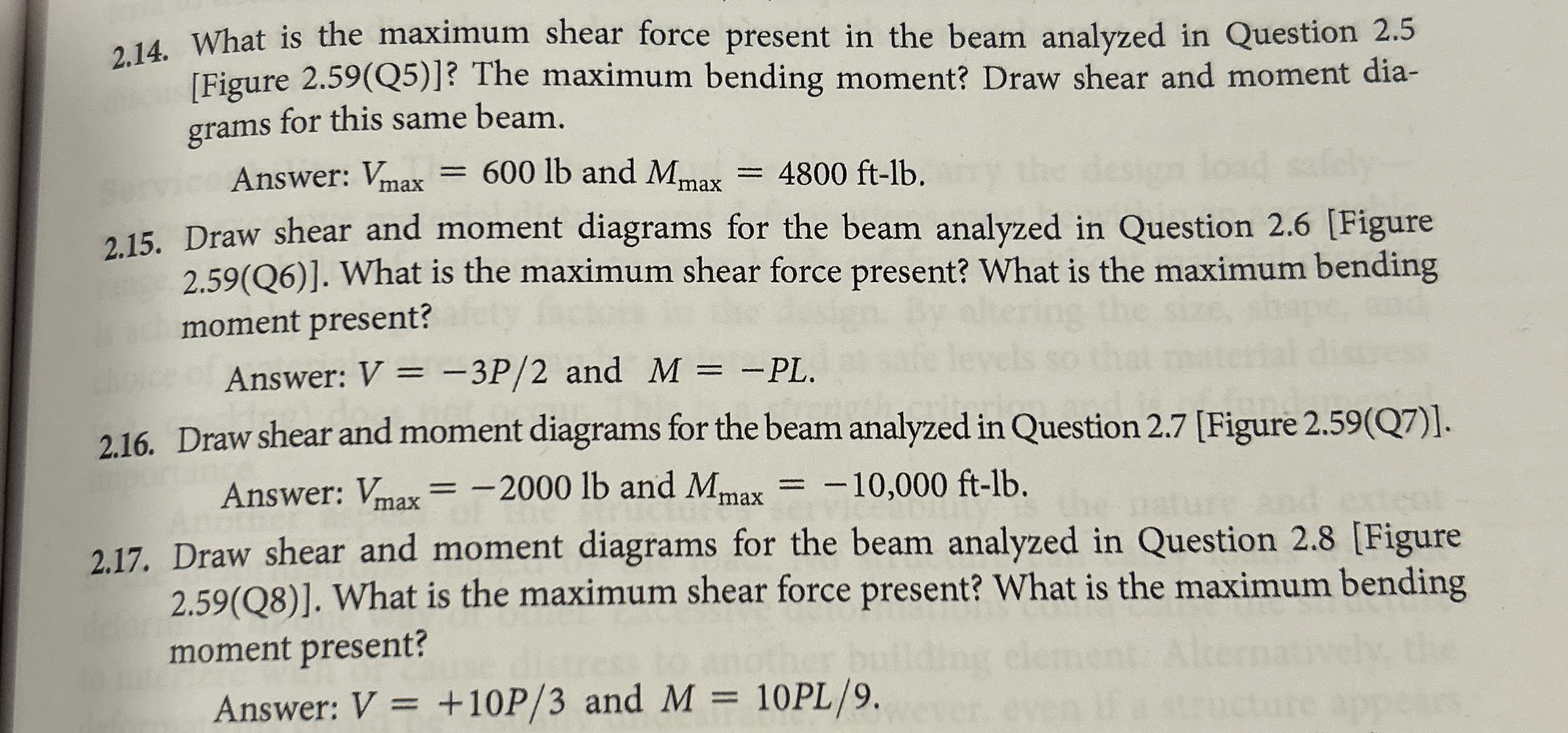 2 . 1 4 . What is the maximum shear force present