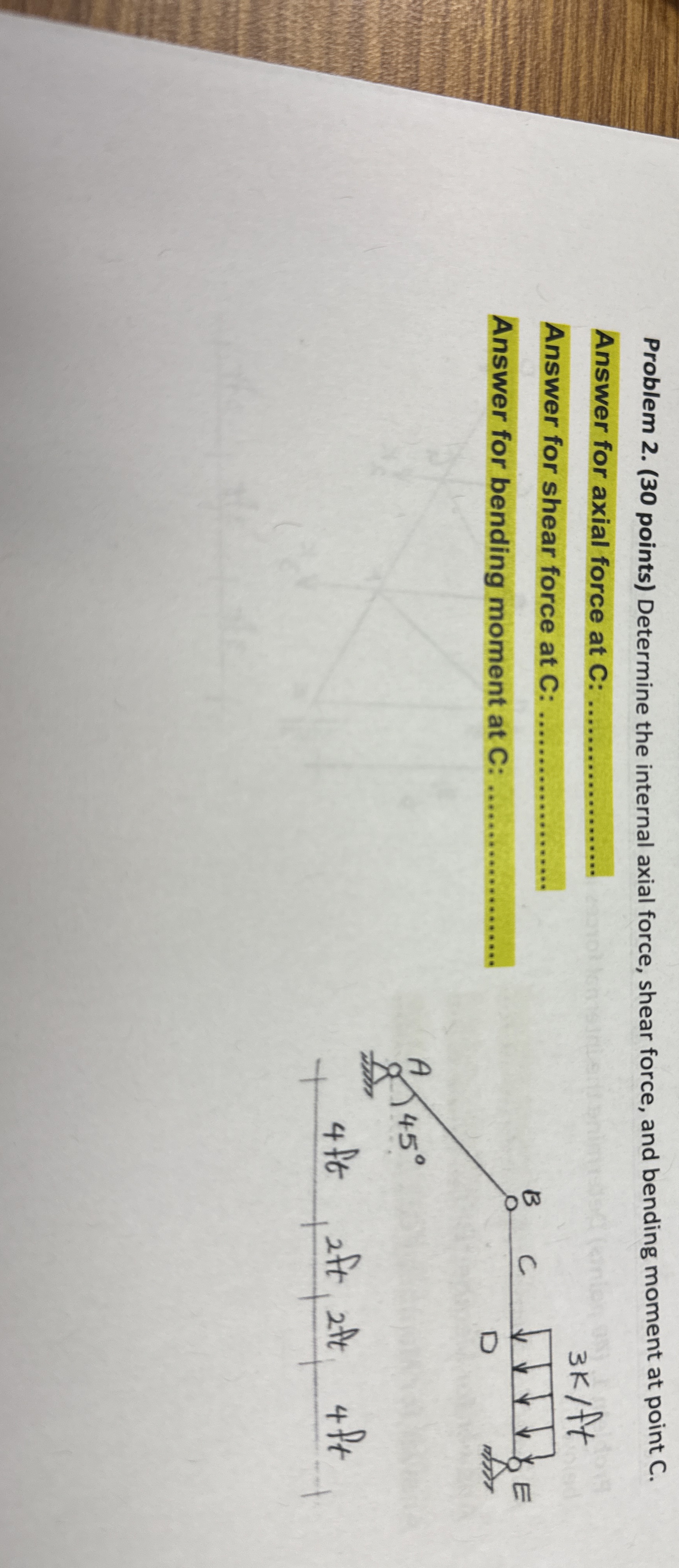 Problem 2 . ( 3 0 points ) Determine the internal