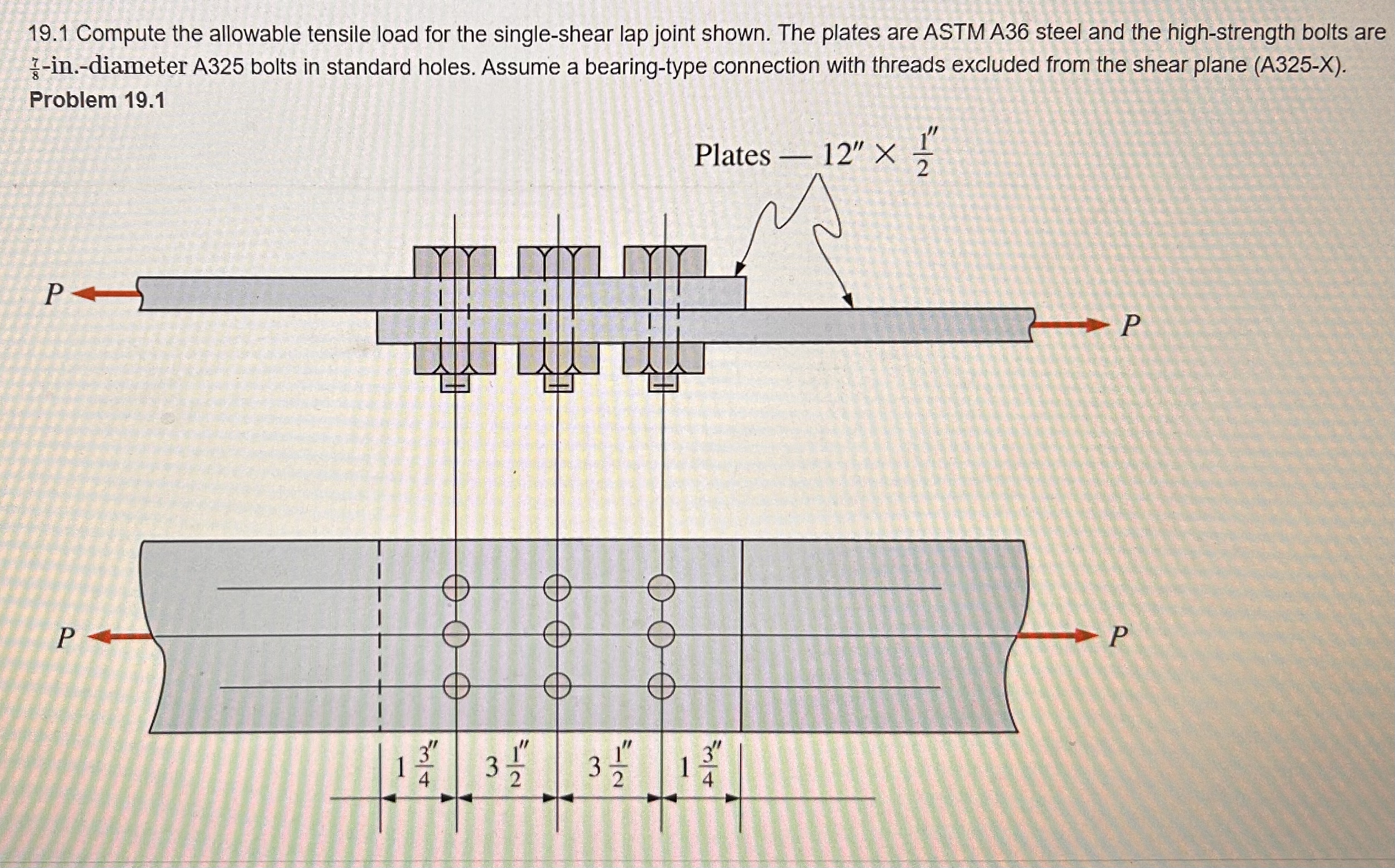 1 9 . 1 Compute the allowable tensile load for