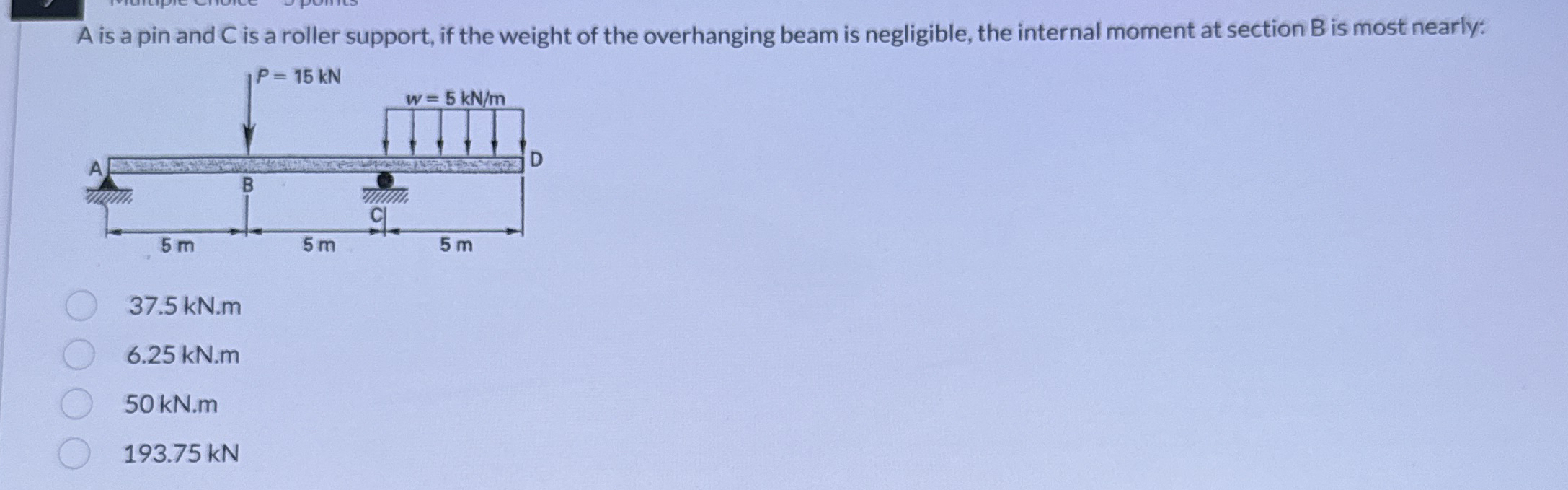 A is a pin and C is a roller support, if the