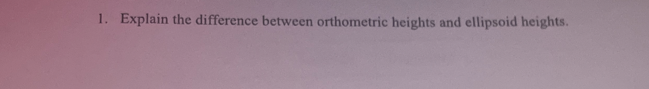 Explain the difference between orthometric