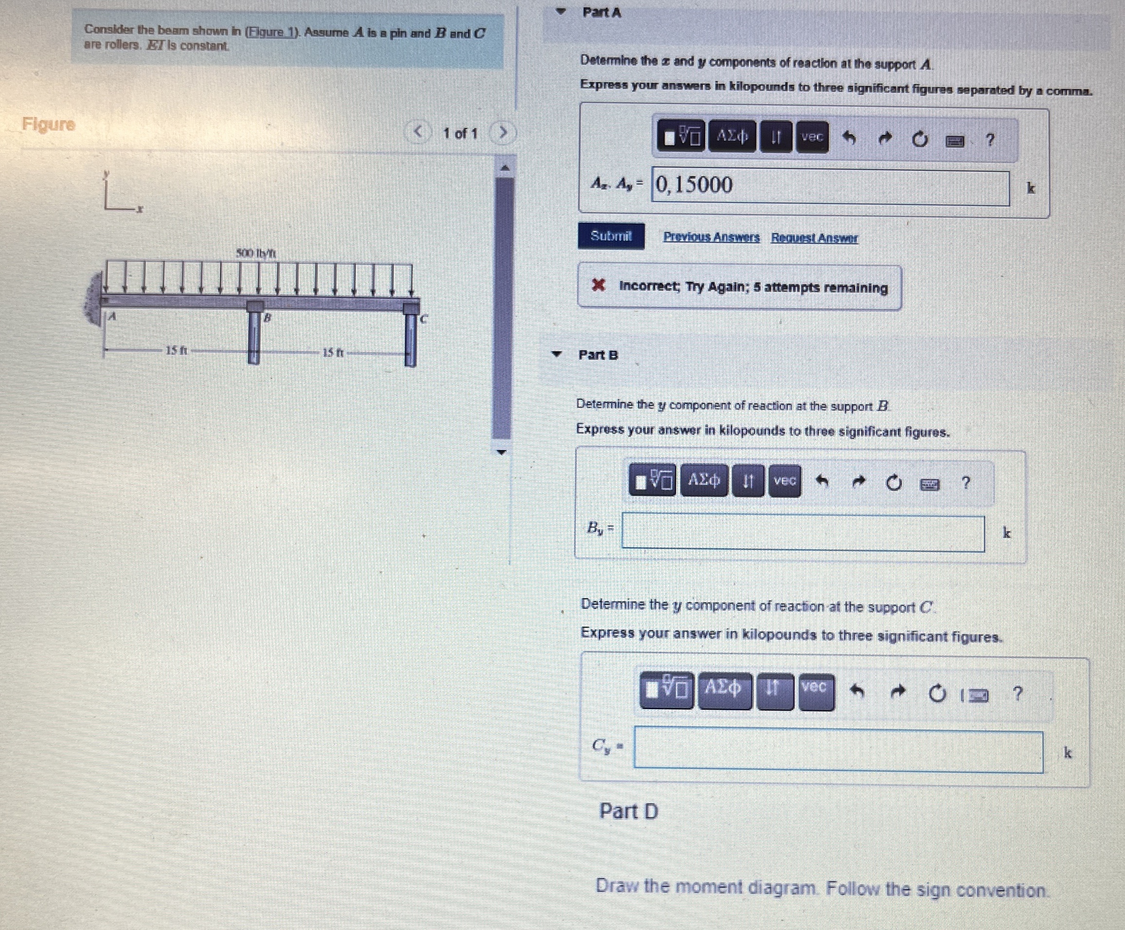 Consider the beam shown in ( Elgure 1 ) . Aasume