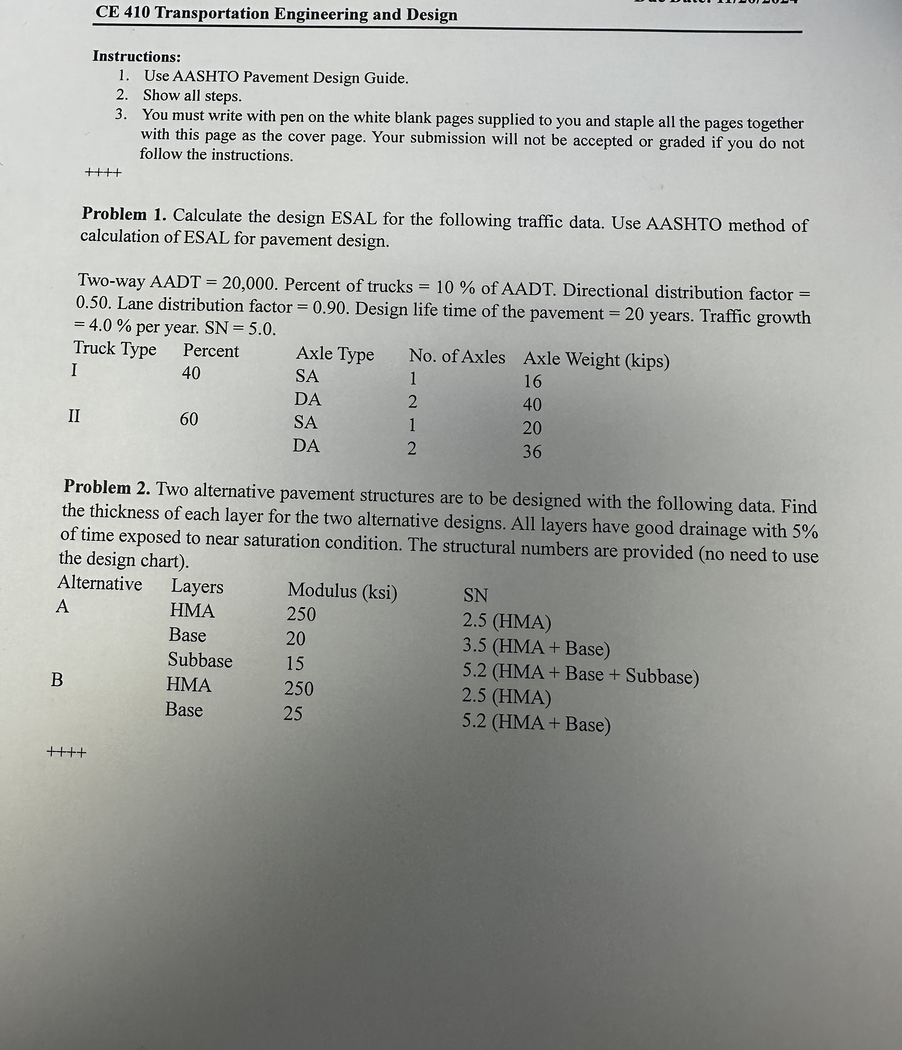 CE 4 1 0 Transportation Engineering and Design