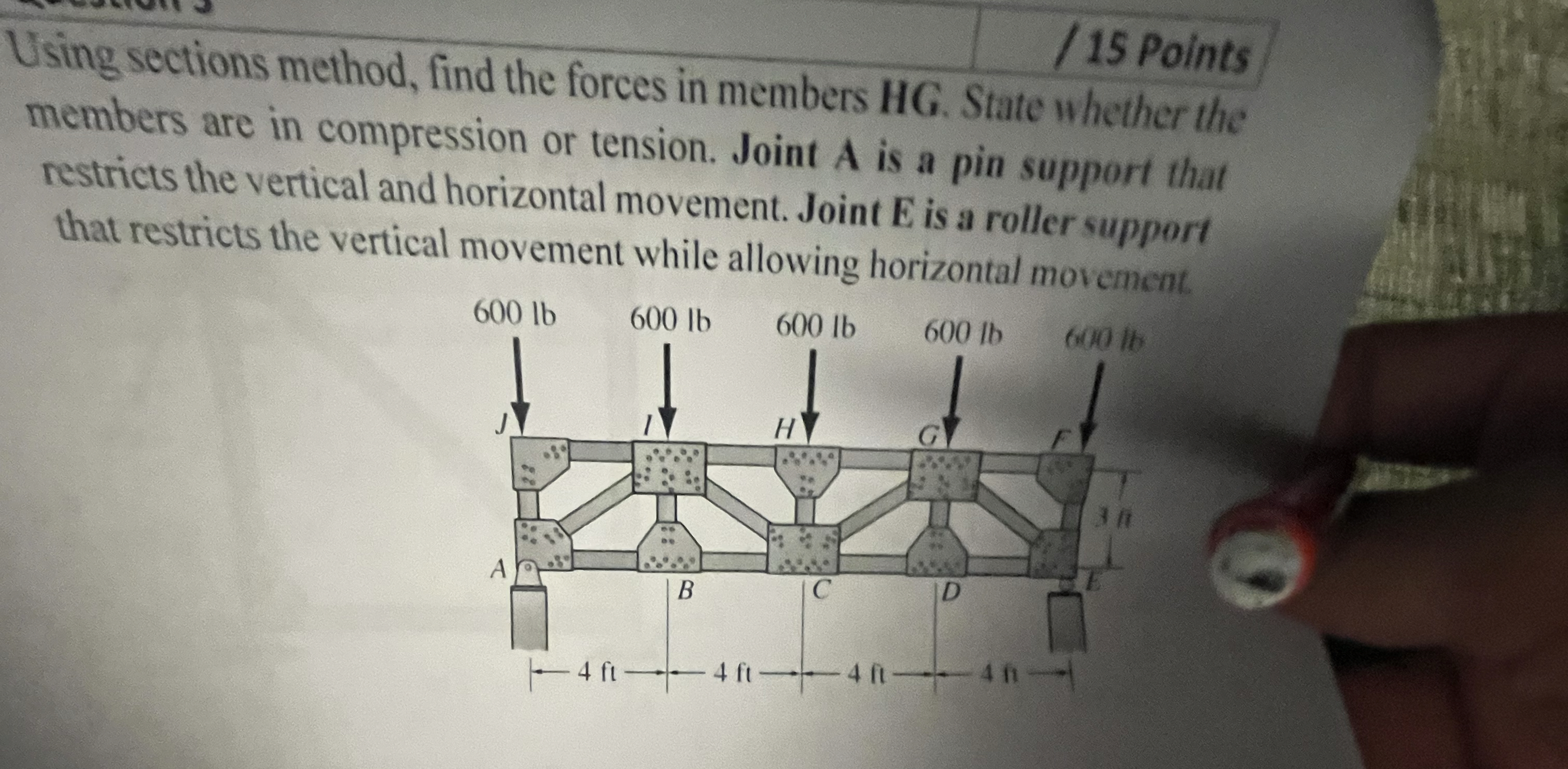Using sections method, find the for in members
