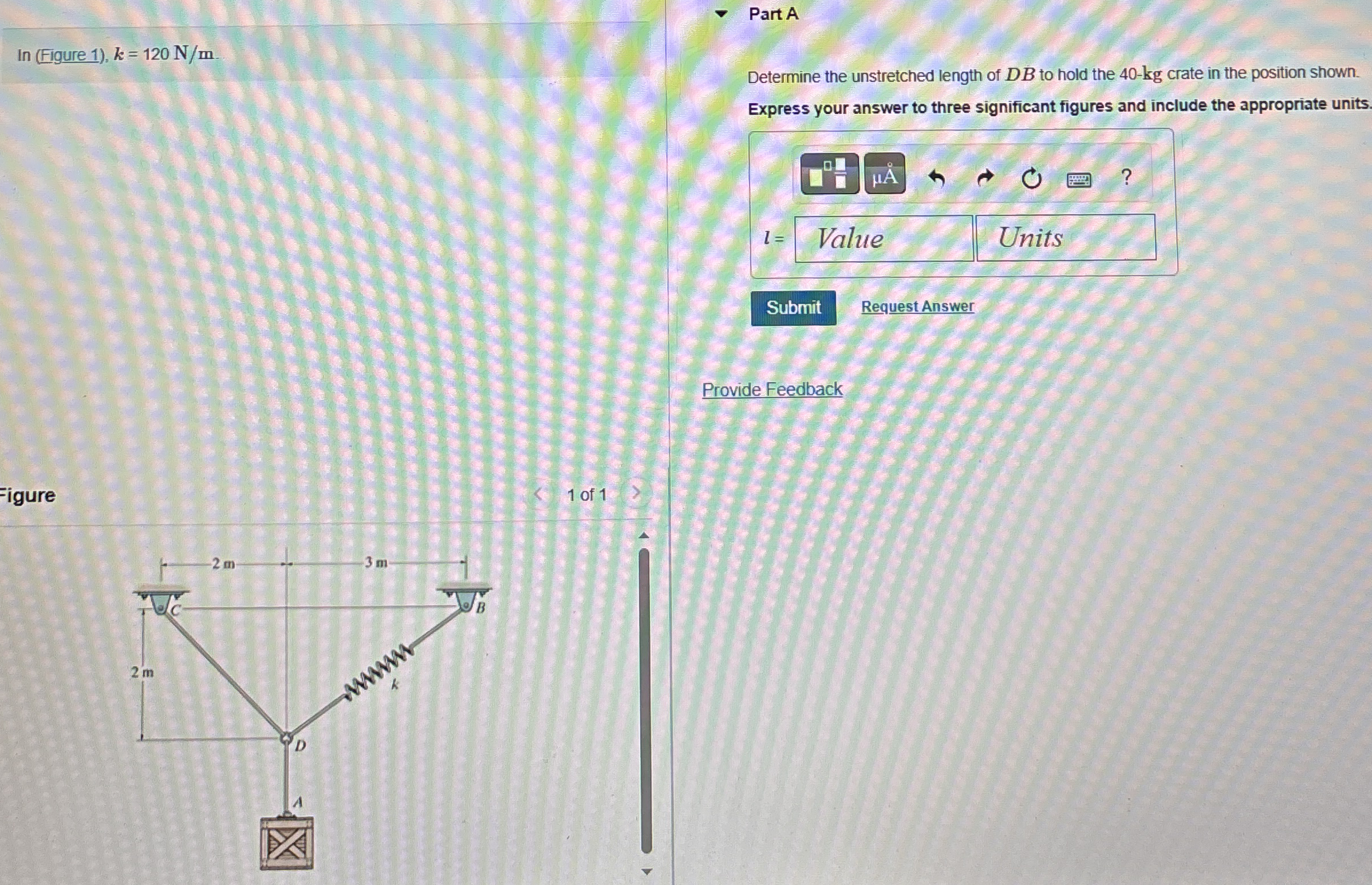 Part A l n ( Figure 1 ) , k = 1 2 0 N m .
