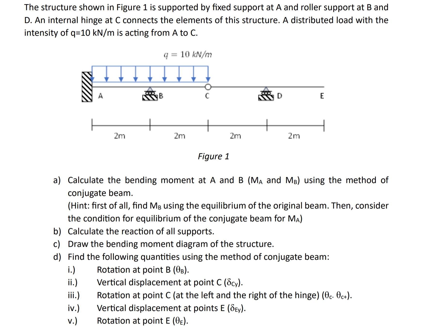 The structure shown in Figure 1 is supported by