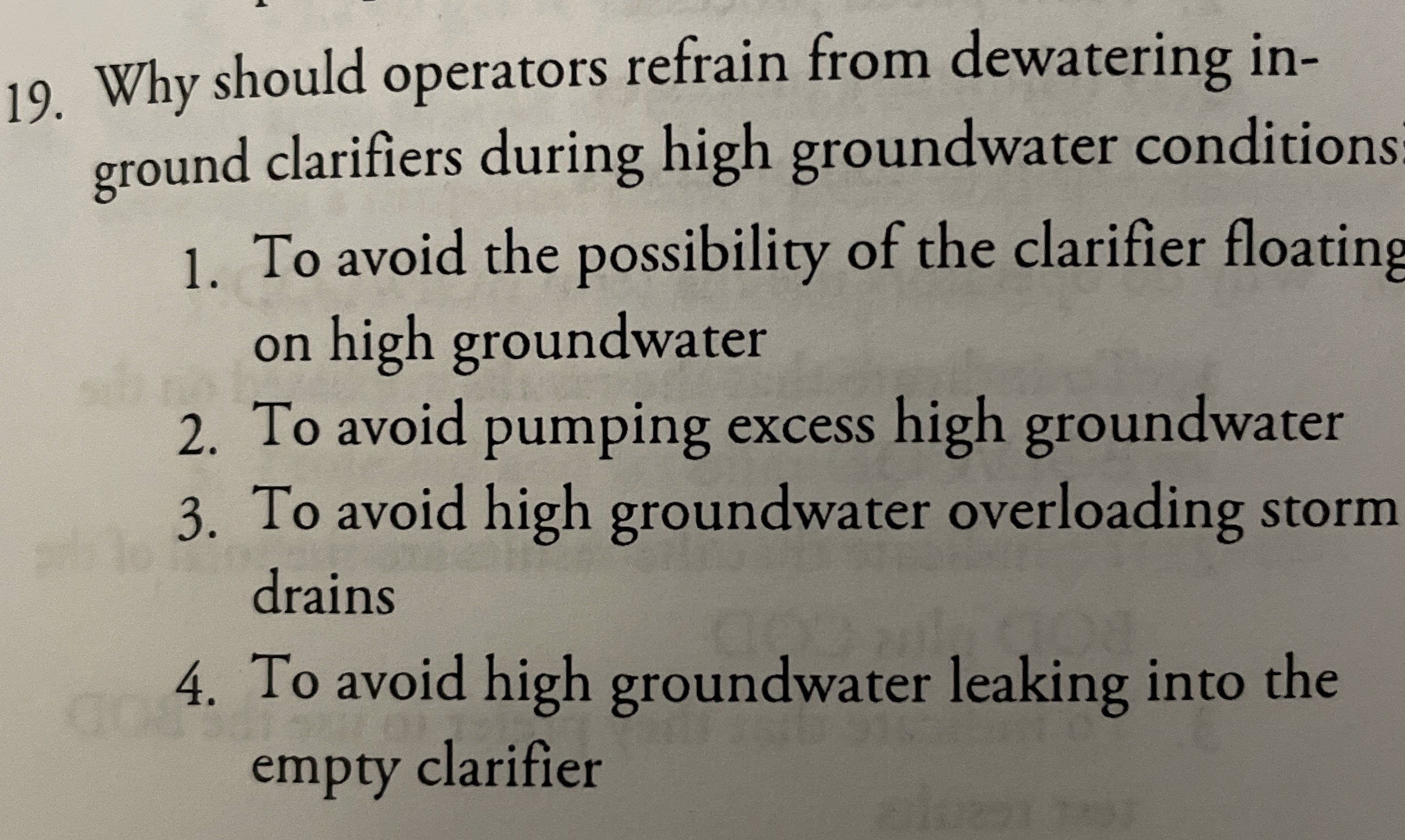 Why should operators refrain from dewatering