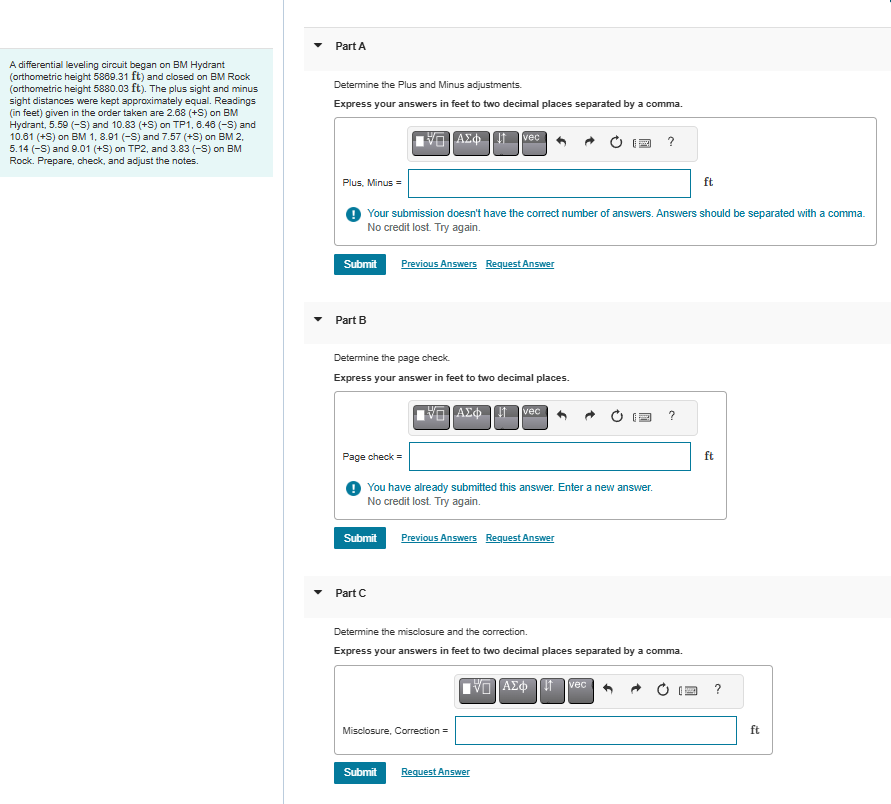 A differential leveling circuit began on BM
