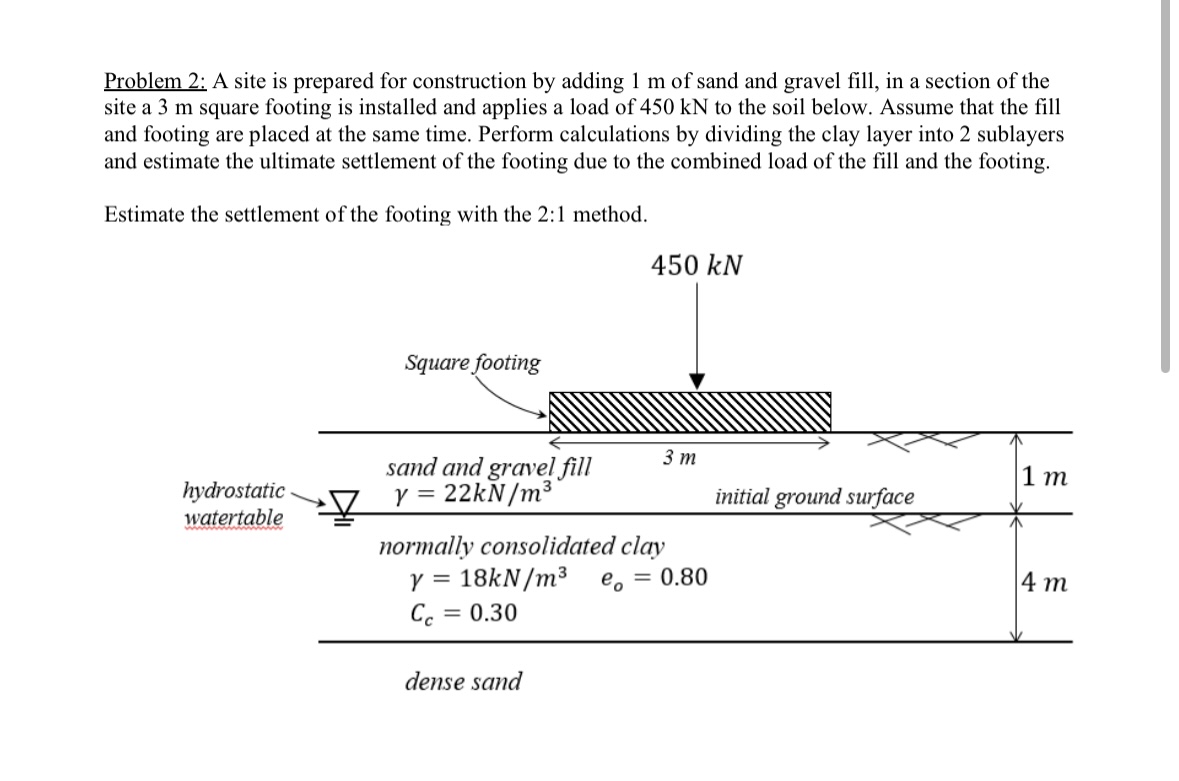 Problem 2 : A site is prepared for construction