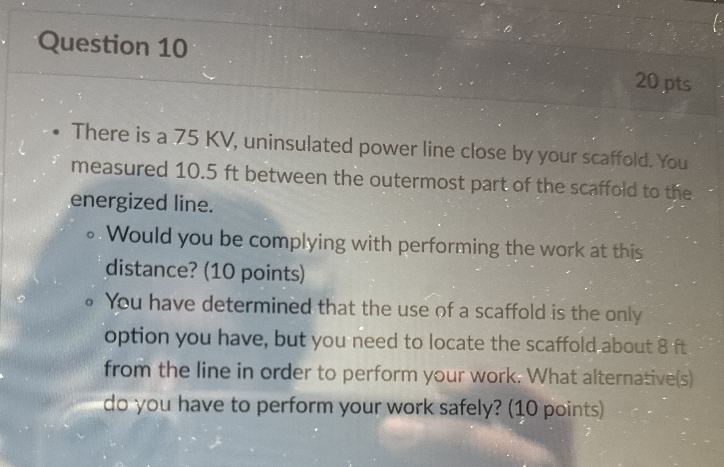 Question 1 0 2 0 pts There is a 7 5 KV ,
