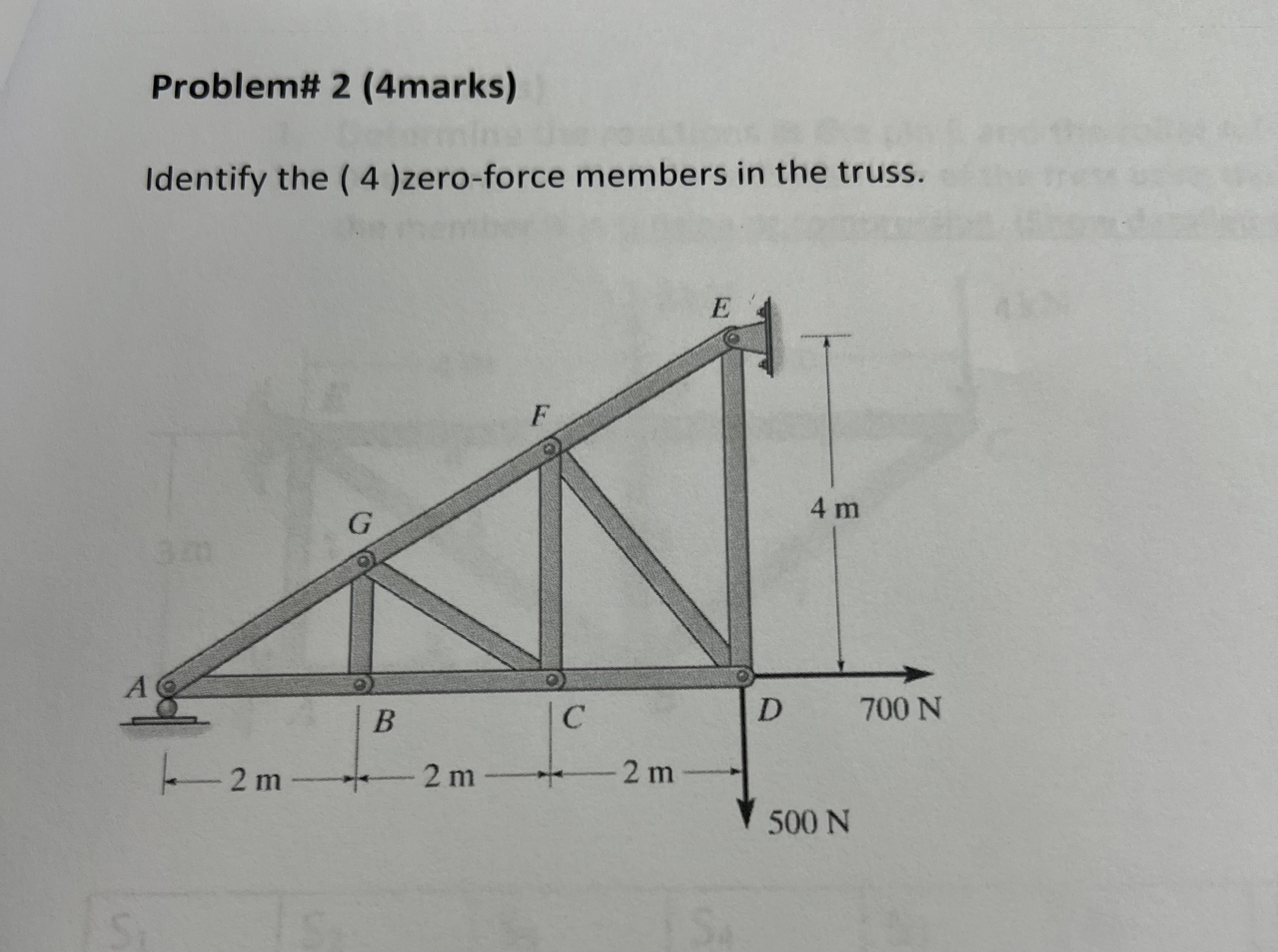 Problem \ # 2 ( 4 marks ) Identify the ( 4 ) zero