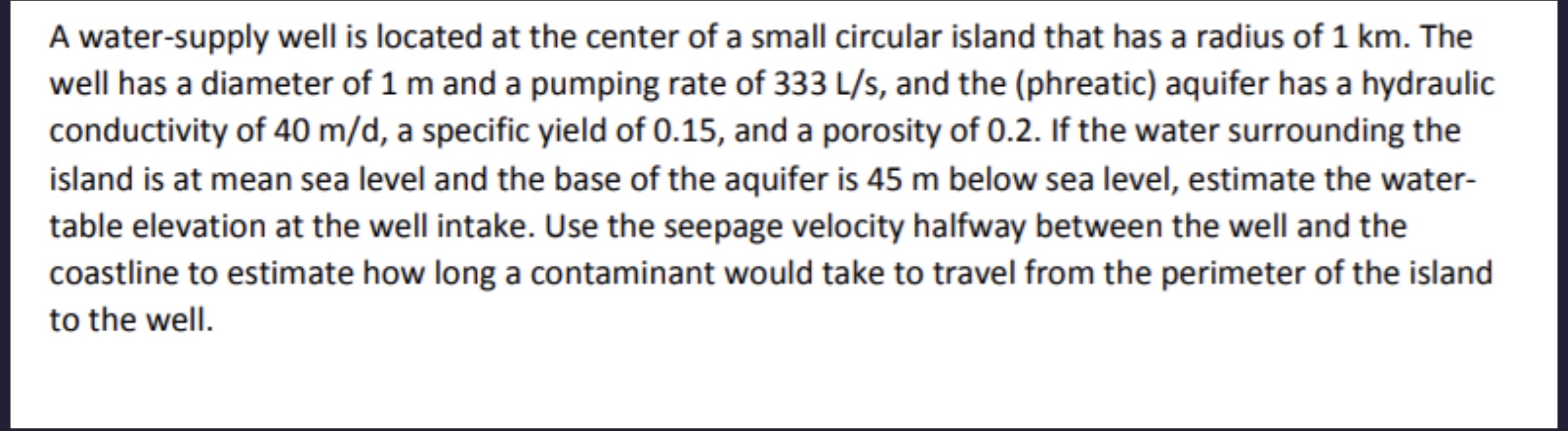 A water - supply well is located at the center of