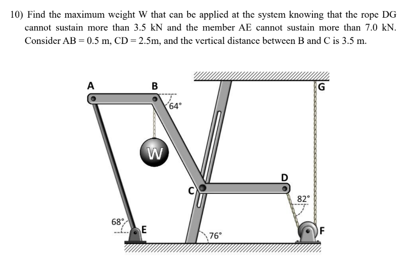 1 0 ) Find the maximum weight \ ( W \ ) that can
