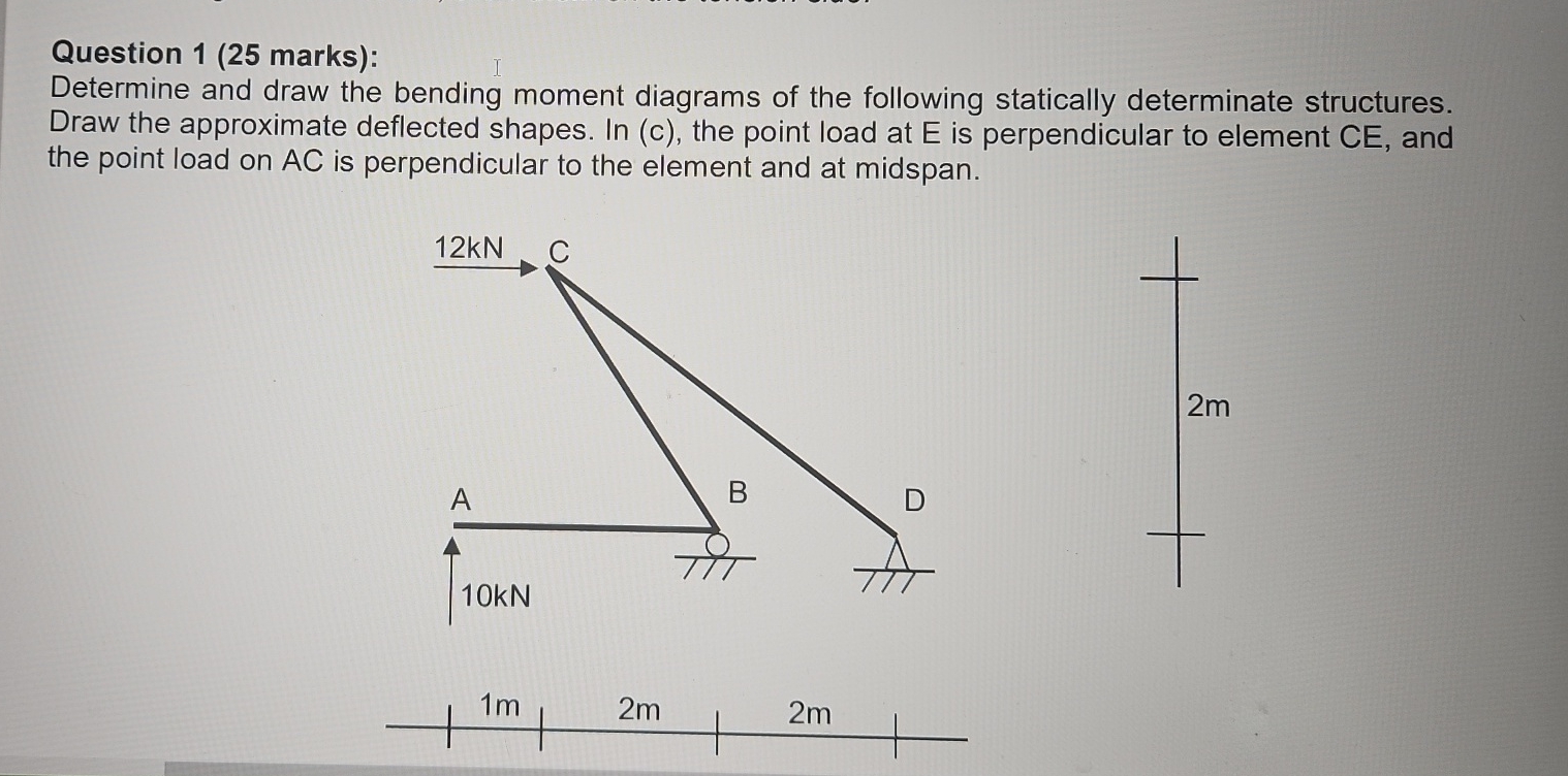 Question 1 ( 2 5 marks ) : Determine and draw the