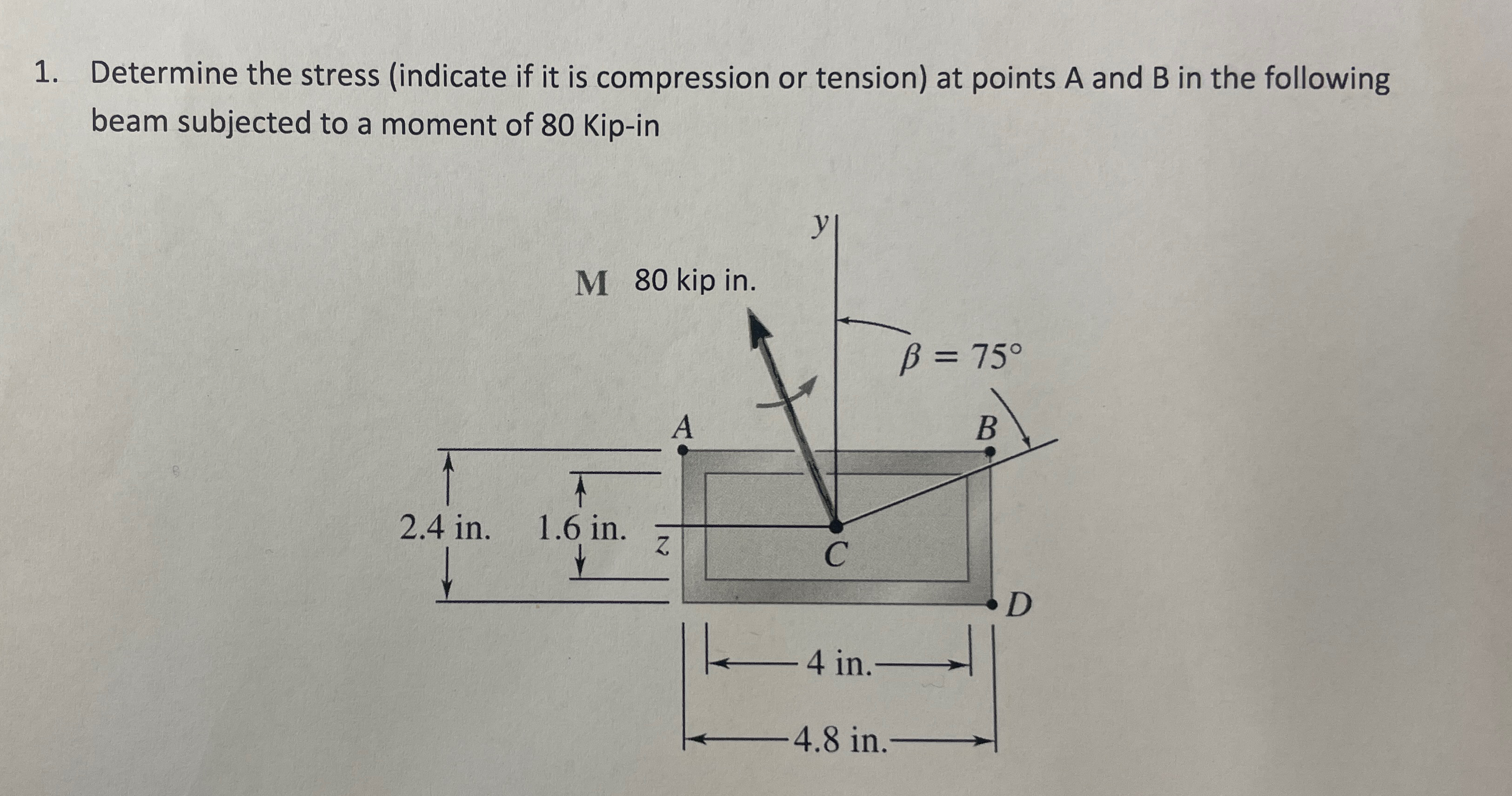 Determine the stress ( indicate if it is