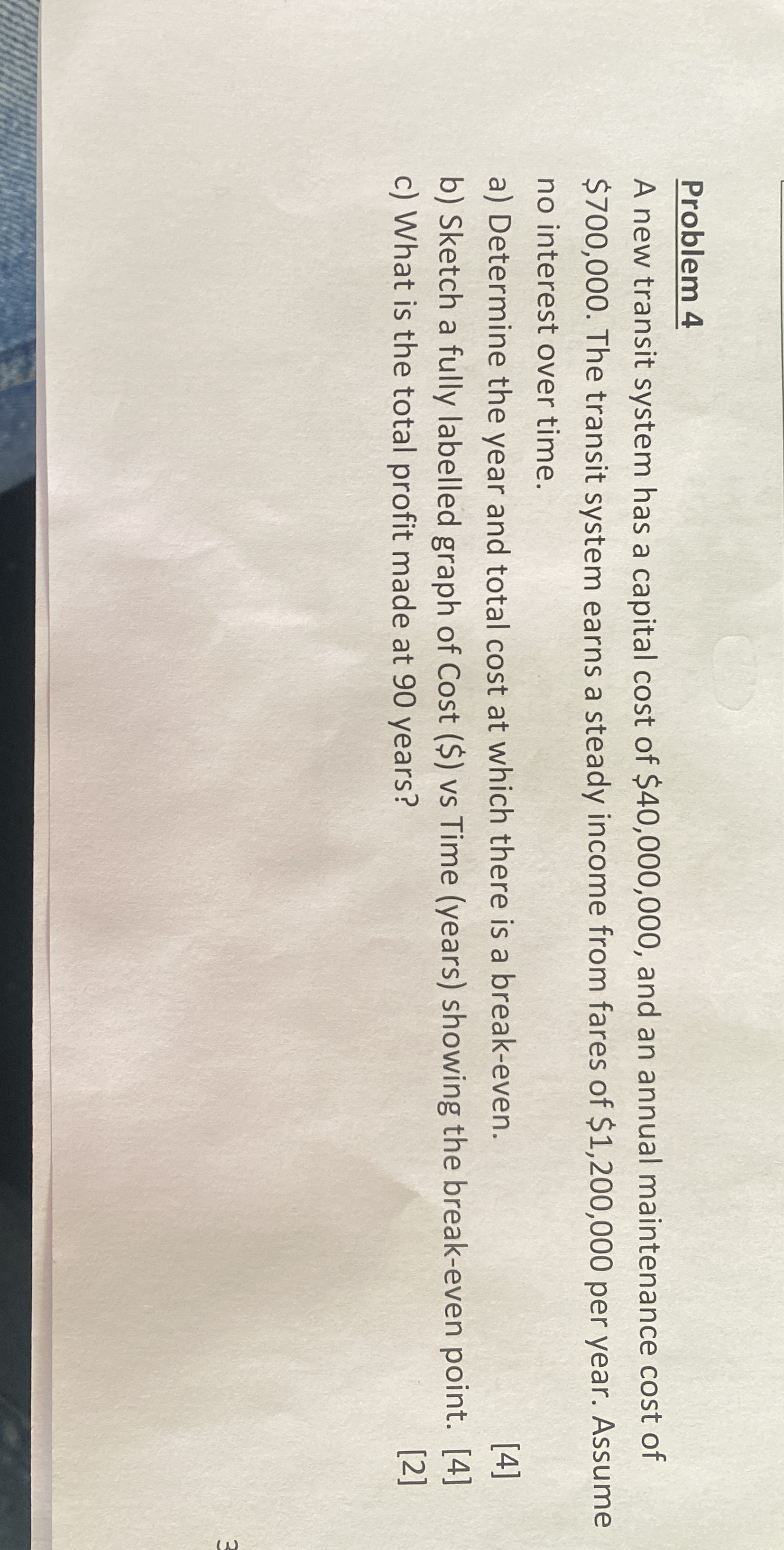 Problem 5 The table below shows two ( 2 )