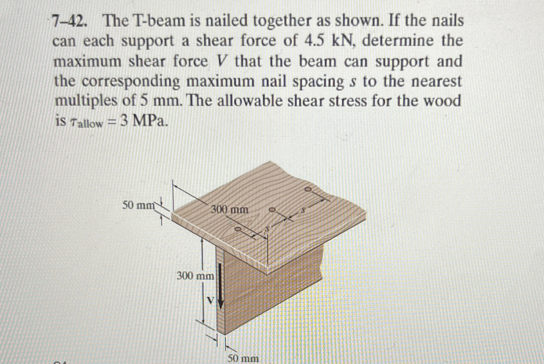 7 - 4 2 . The T - beam is nailed together as