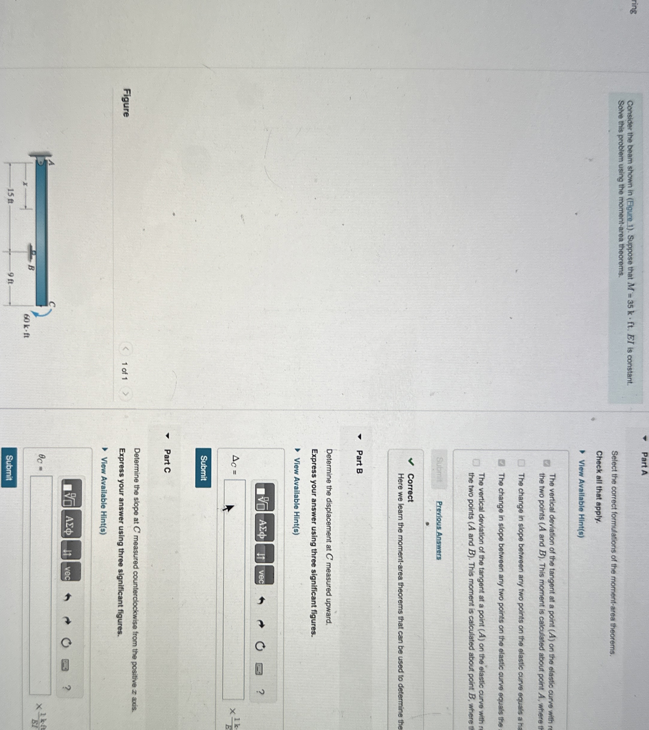 Consider the beam shown in ( Eigure 1 ) . Suppose