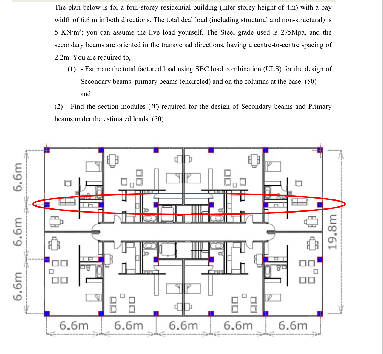 The plan below is for a four - storey residential