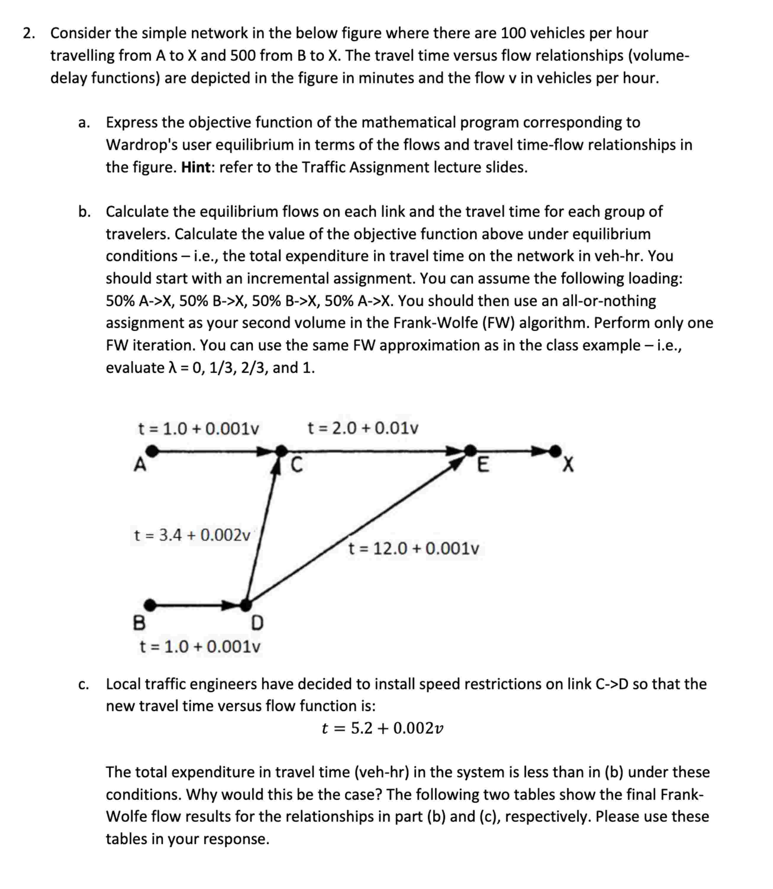 2 . Consider the simple network in the below