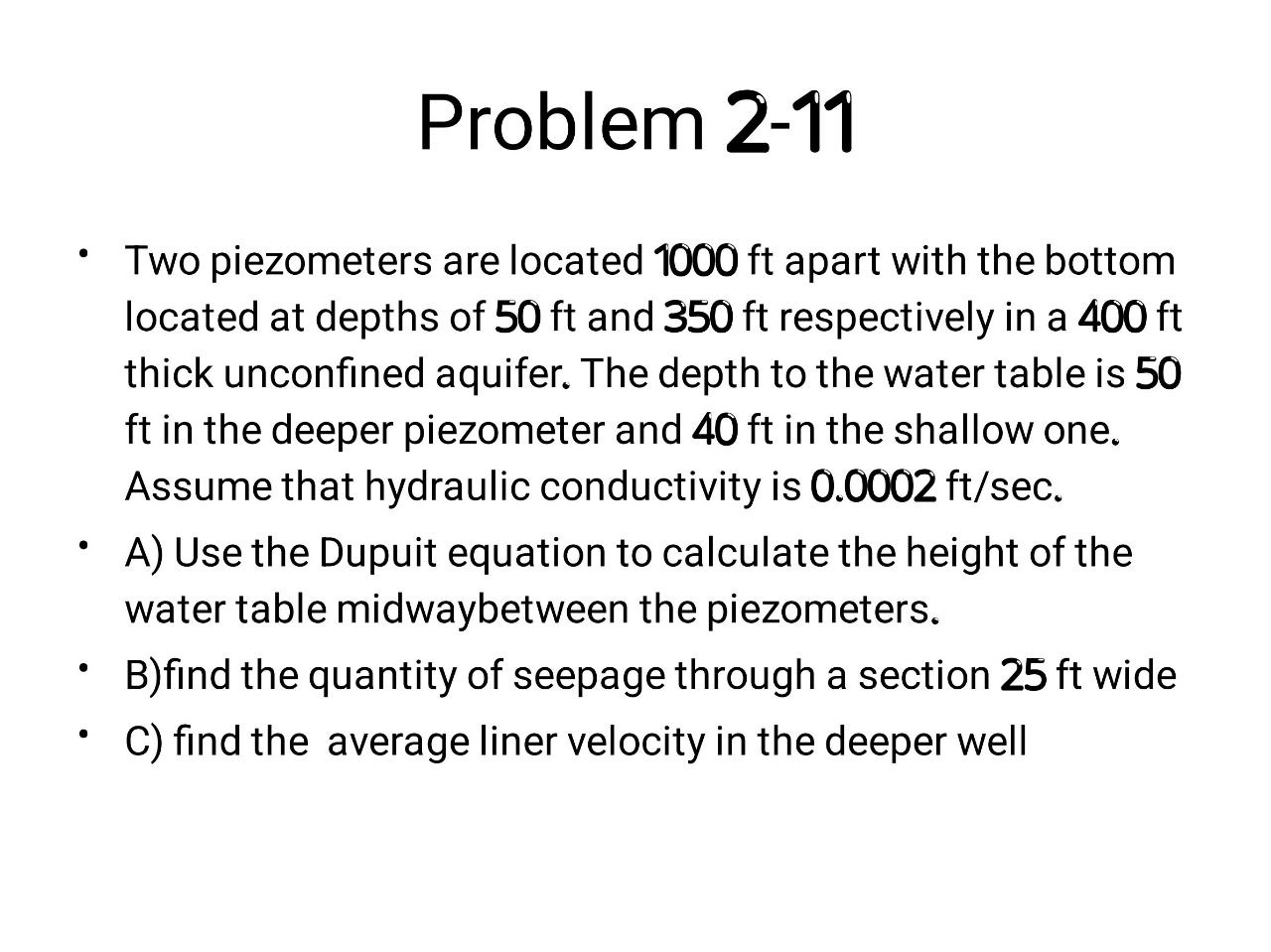 Problem 2 - 1 1 Two piezometers are located 1 0 0