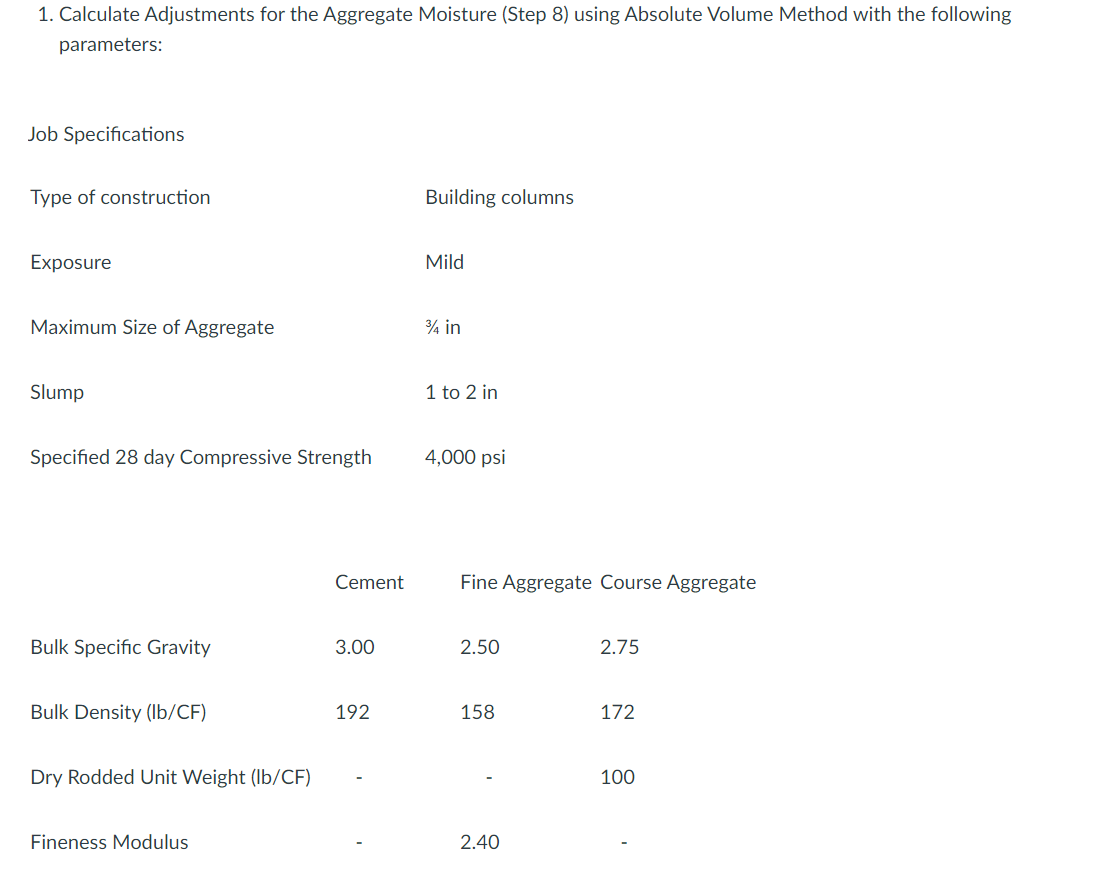 1 . Calculate Adjustments for the Aggregate