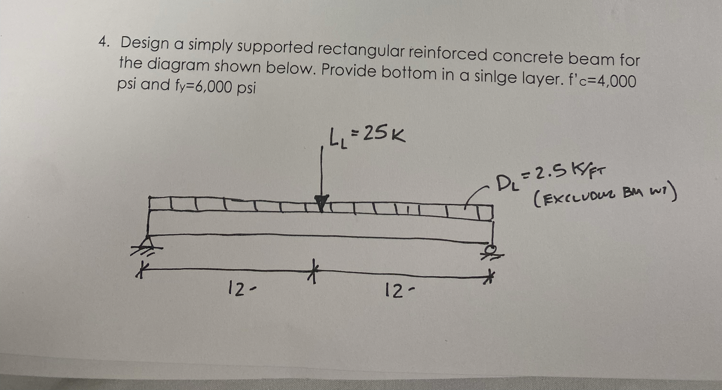 Design a simply supported rectangular reinforced