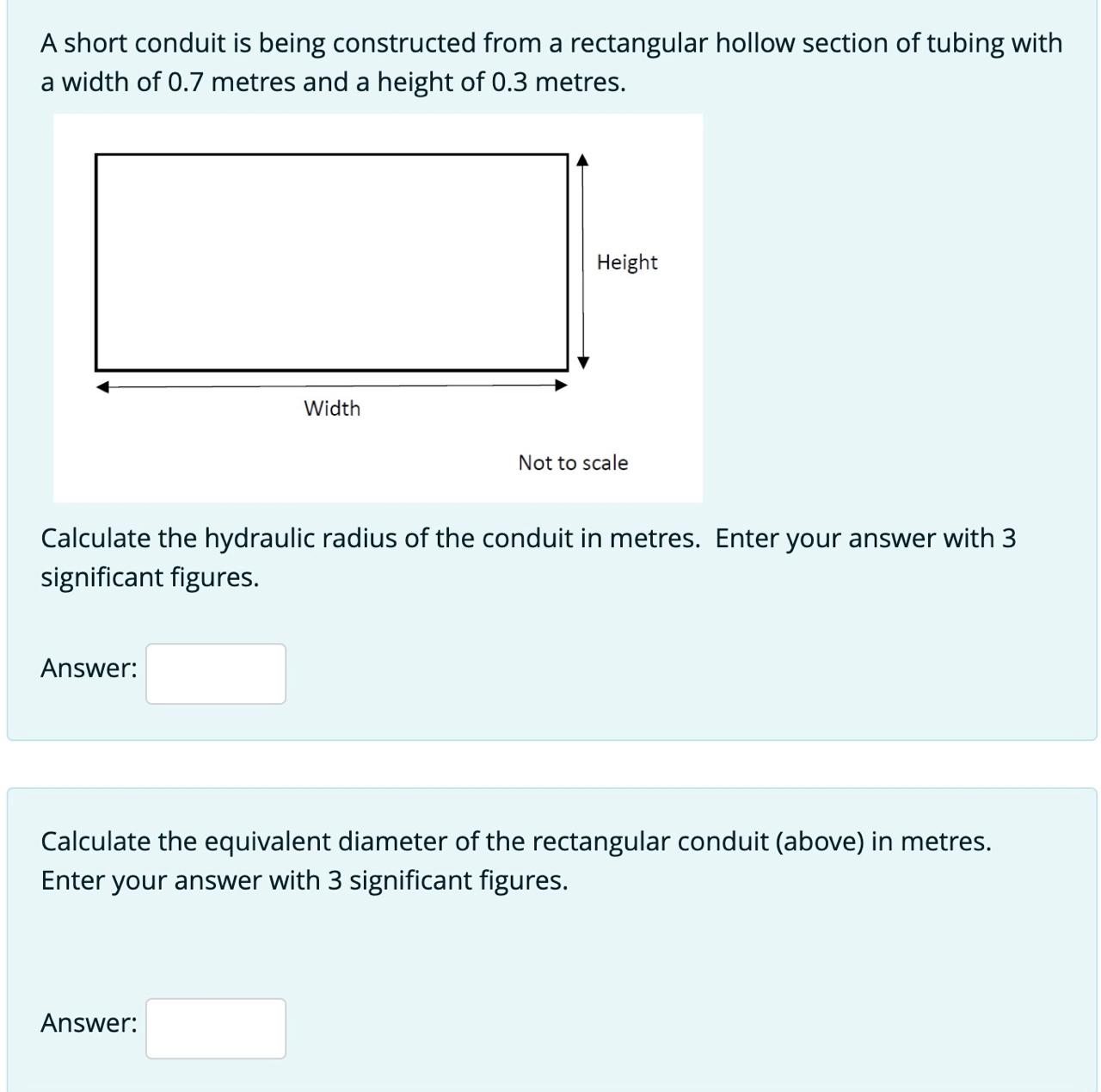 A short conduit is being constructed from a