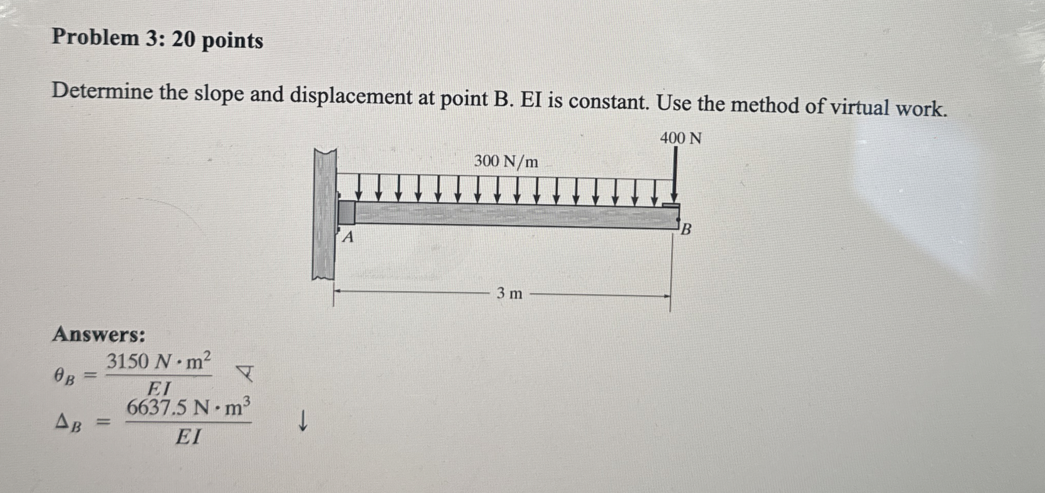 Problem 3 : 2 0 points Determine the slope and