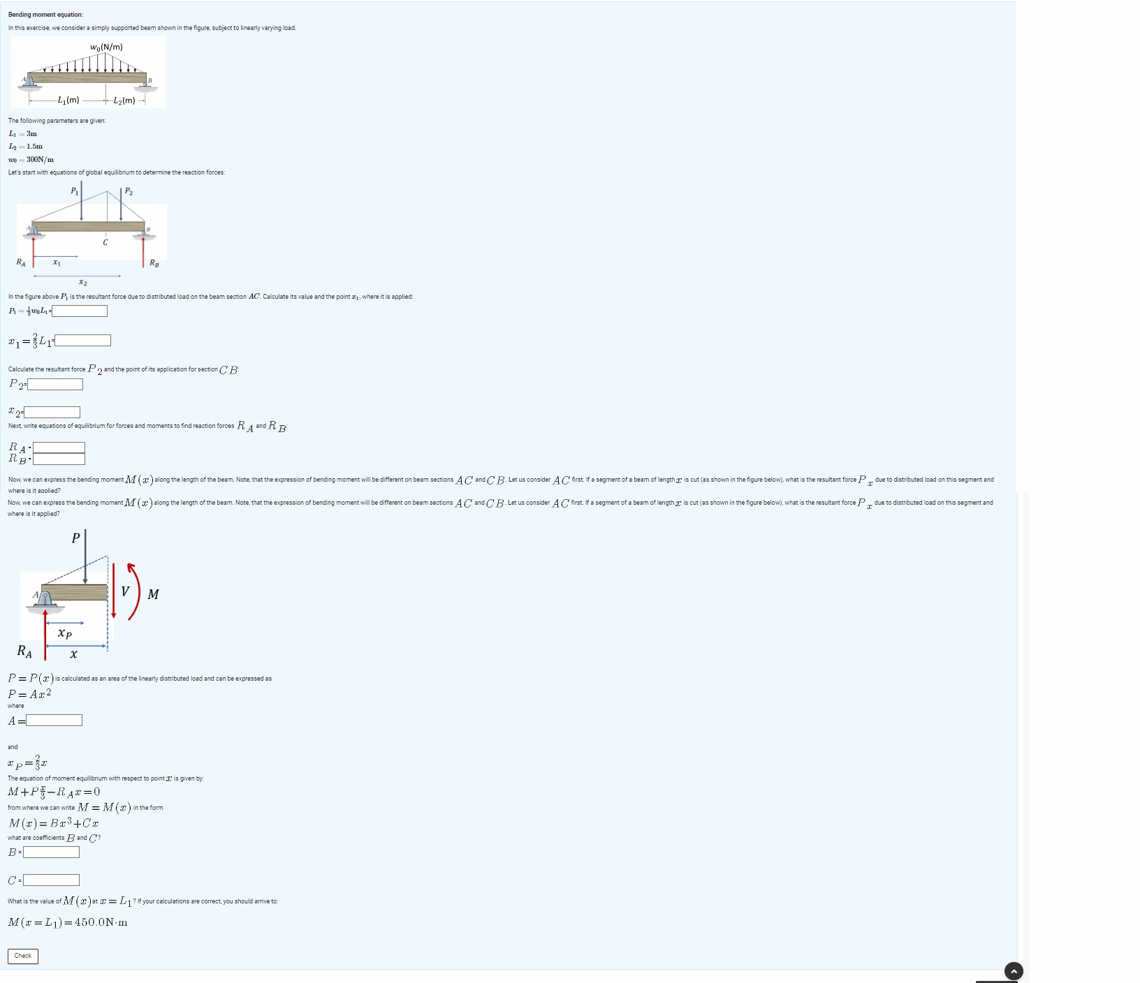 Pls answer Asap Bending moment equation: In this