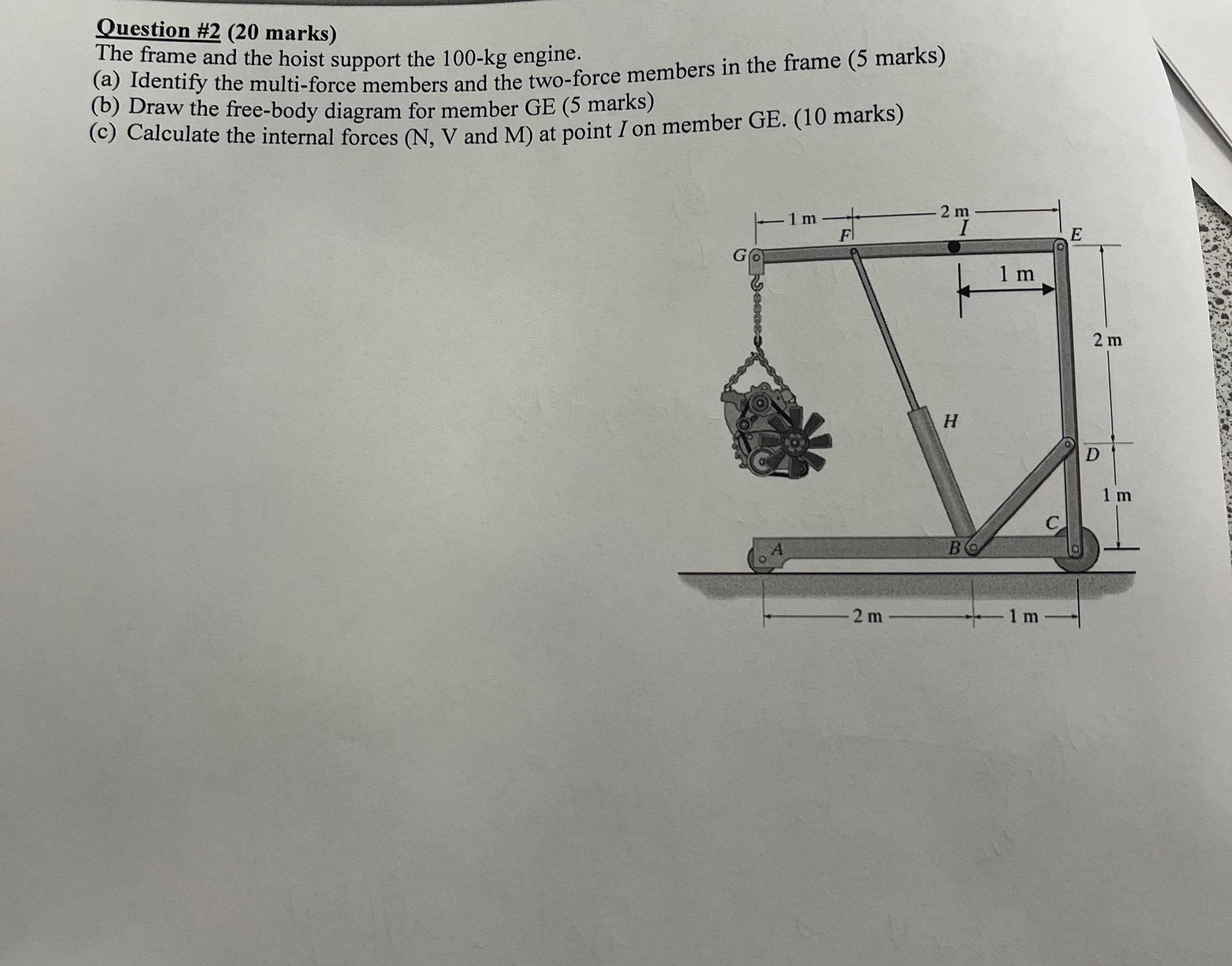 Question # 2 ( 2 0 marks ) The frame and the