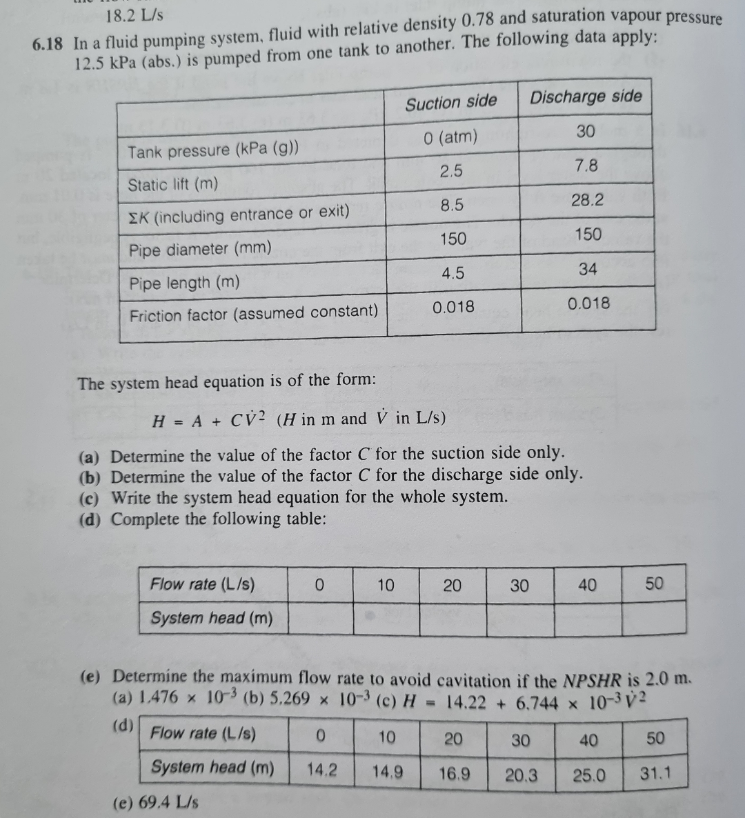 How to solve In a fluid pumping system, fluid