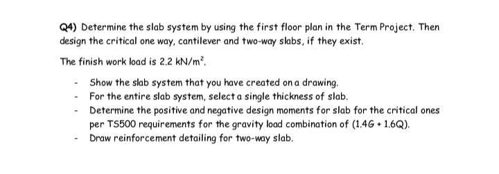 Determine the slab system by using the first