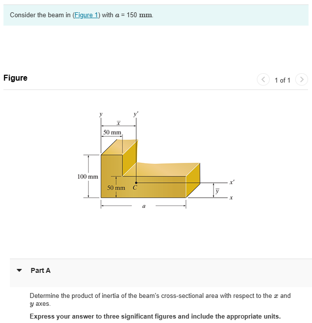 Consider the beam in ( Figure 1 ) with \ ( a = 1