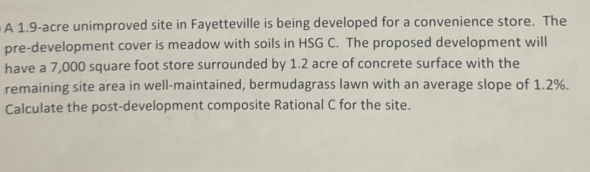 A 1 . 9 - acre unimproved site in Fayetteville is