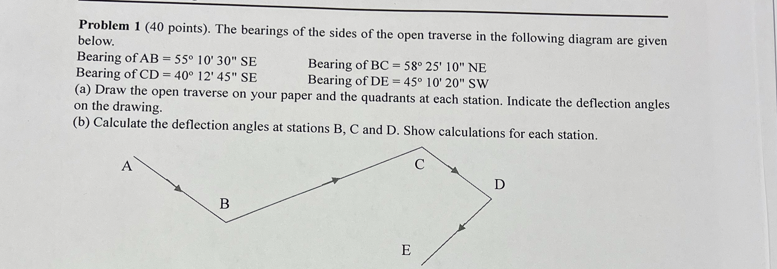 Problem 1 ( 4 0 points ) . The bearings of the