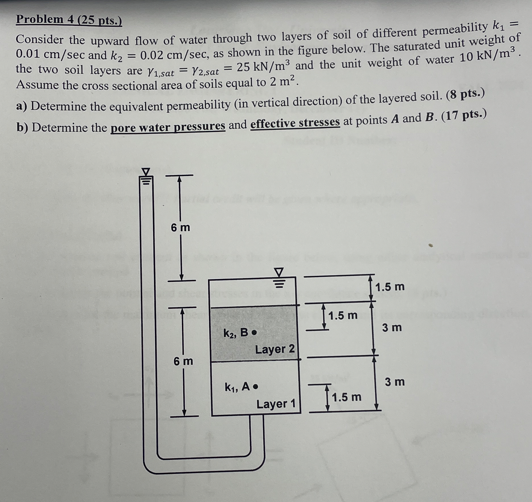 Problem 4 ( 2 5 pts . ) Consider the upward flow