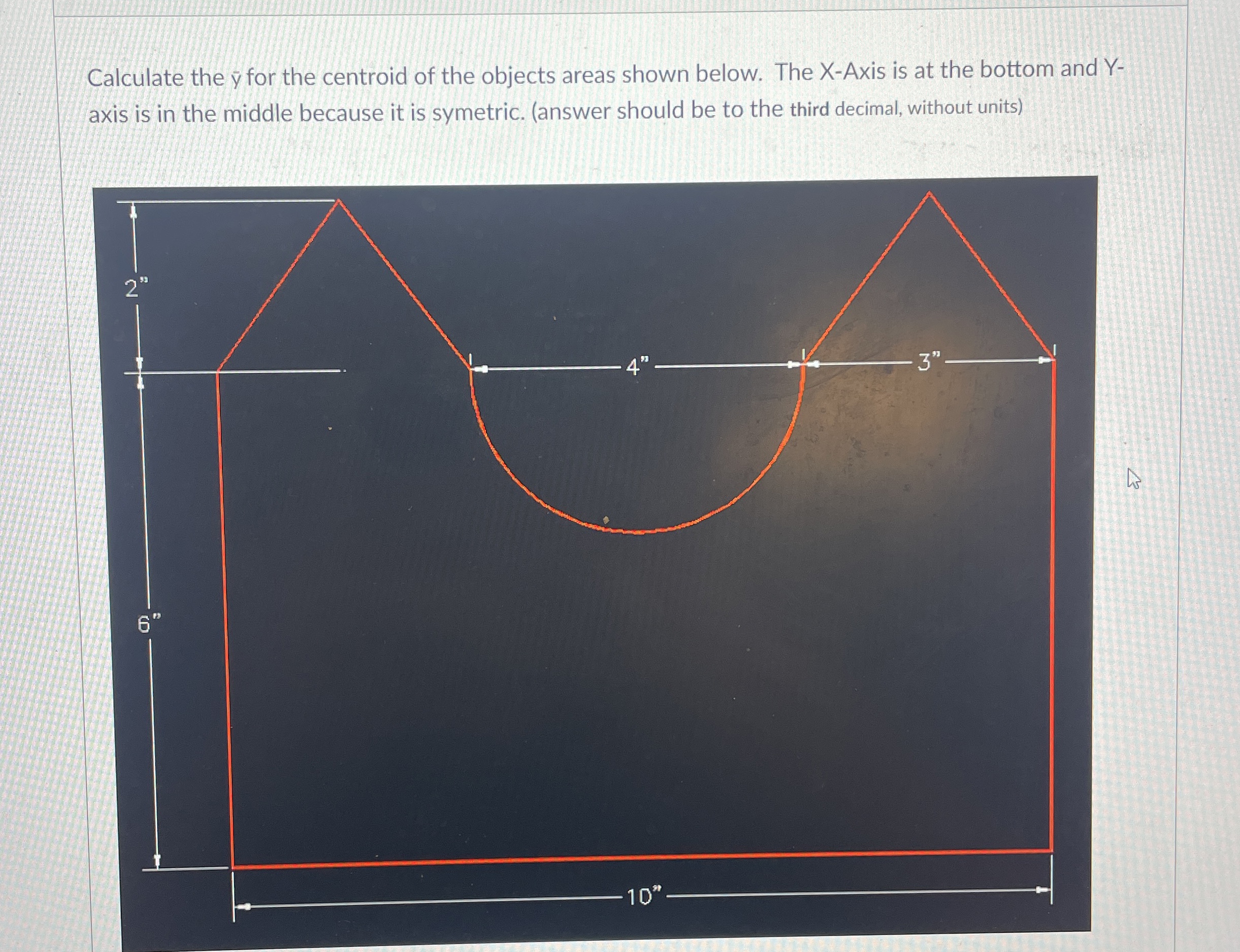 Calculate the ? b a r ( y ) for the centroid of