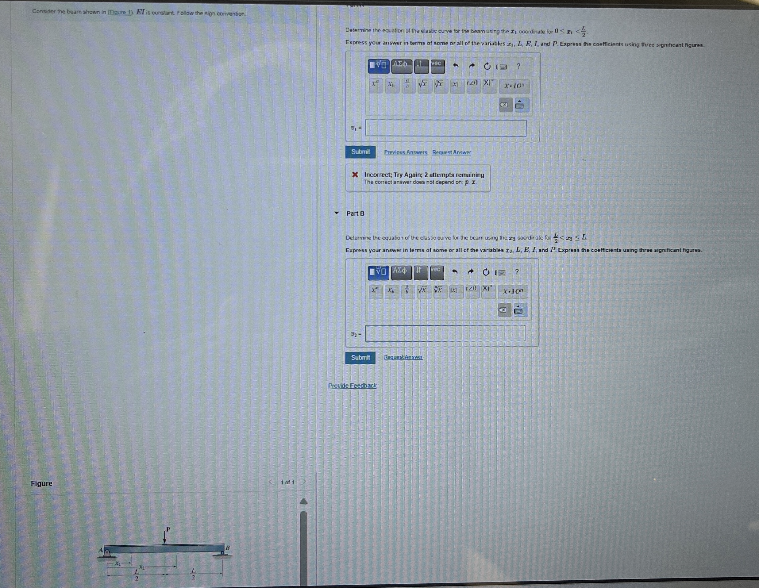 Consider the beam shown in ( Equre 1 ) . EI is
