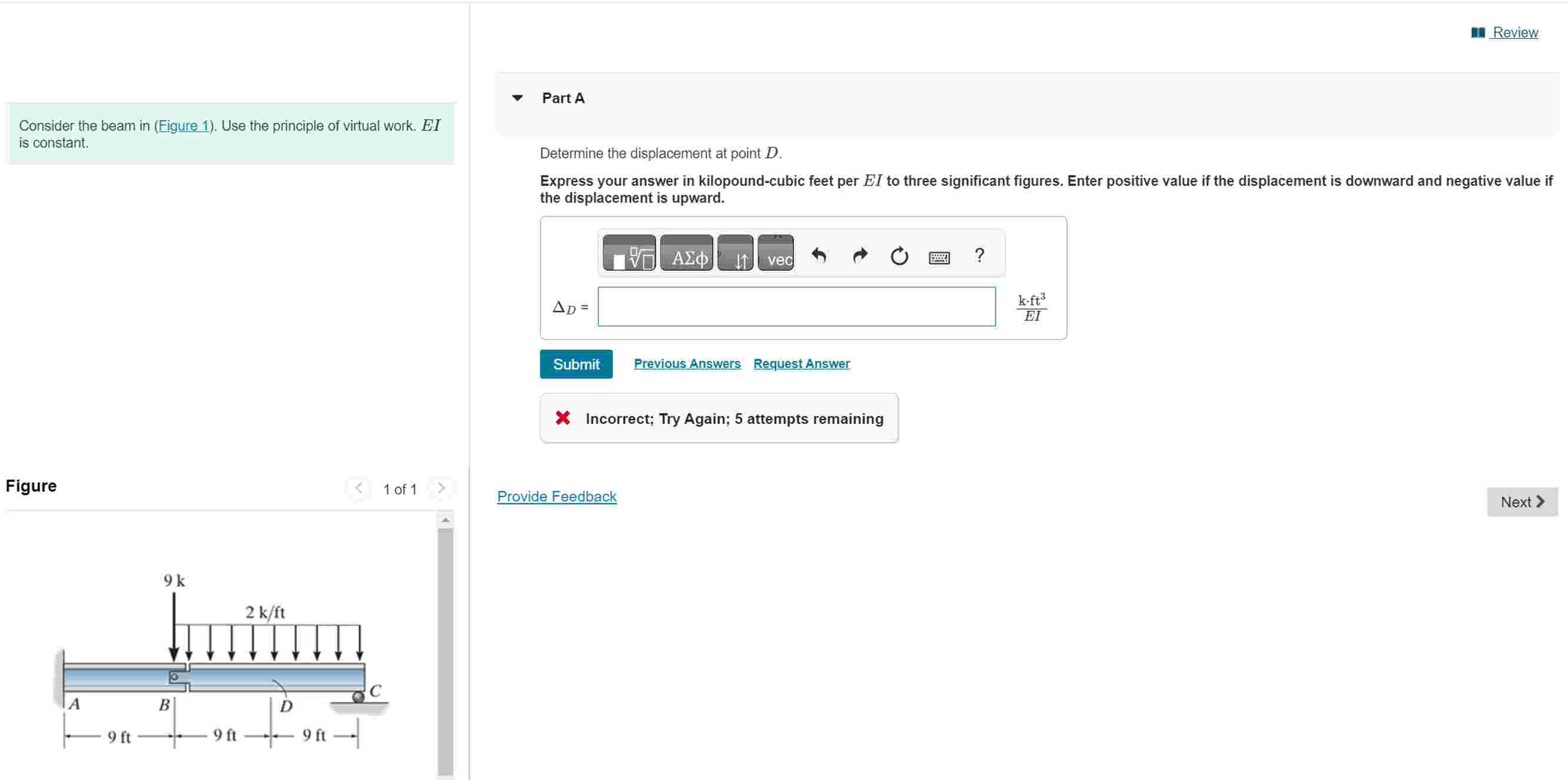 Consider the beam in ( Figure 1 ) . Use the