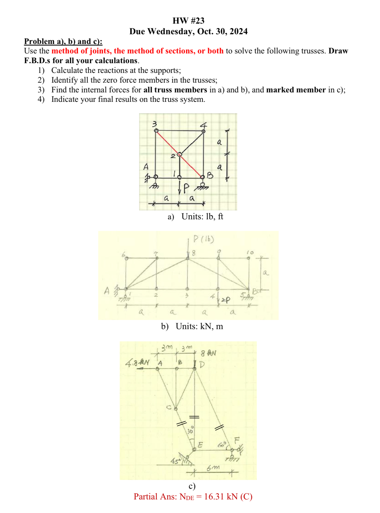 HW # 2 3 Due Wednesday, Oct. 3 0 , 2 0 2 4