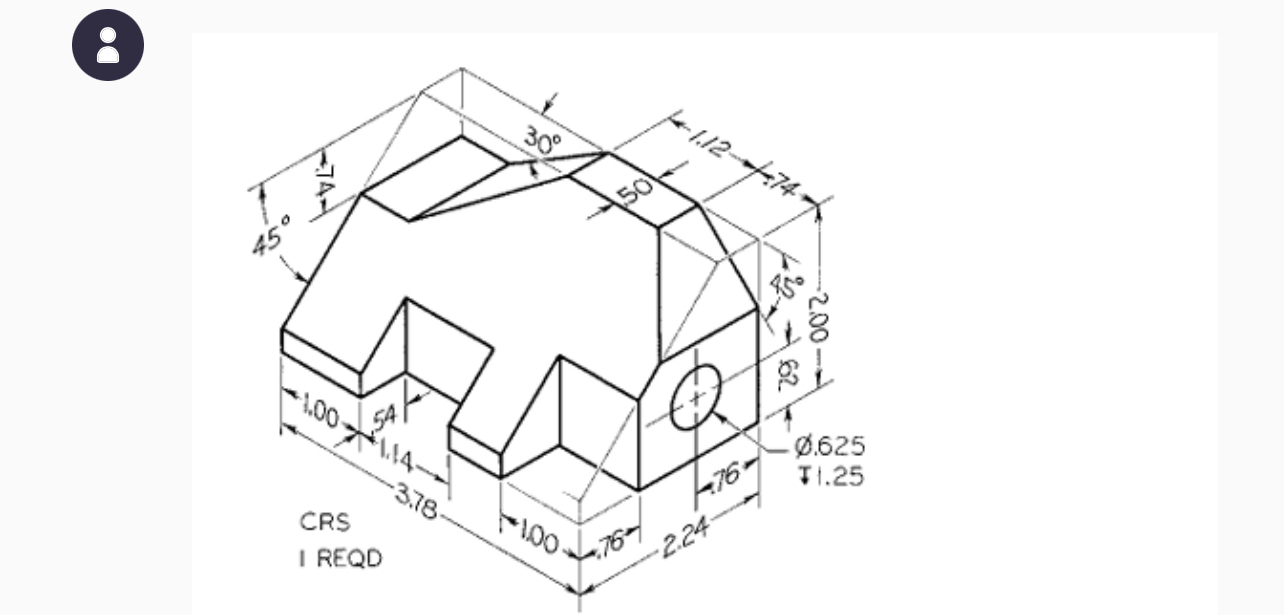 Make a front, side, top, and isometric drawing on