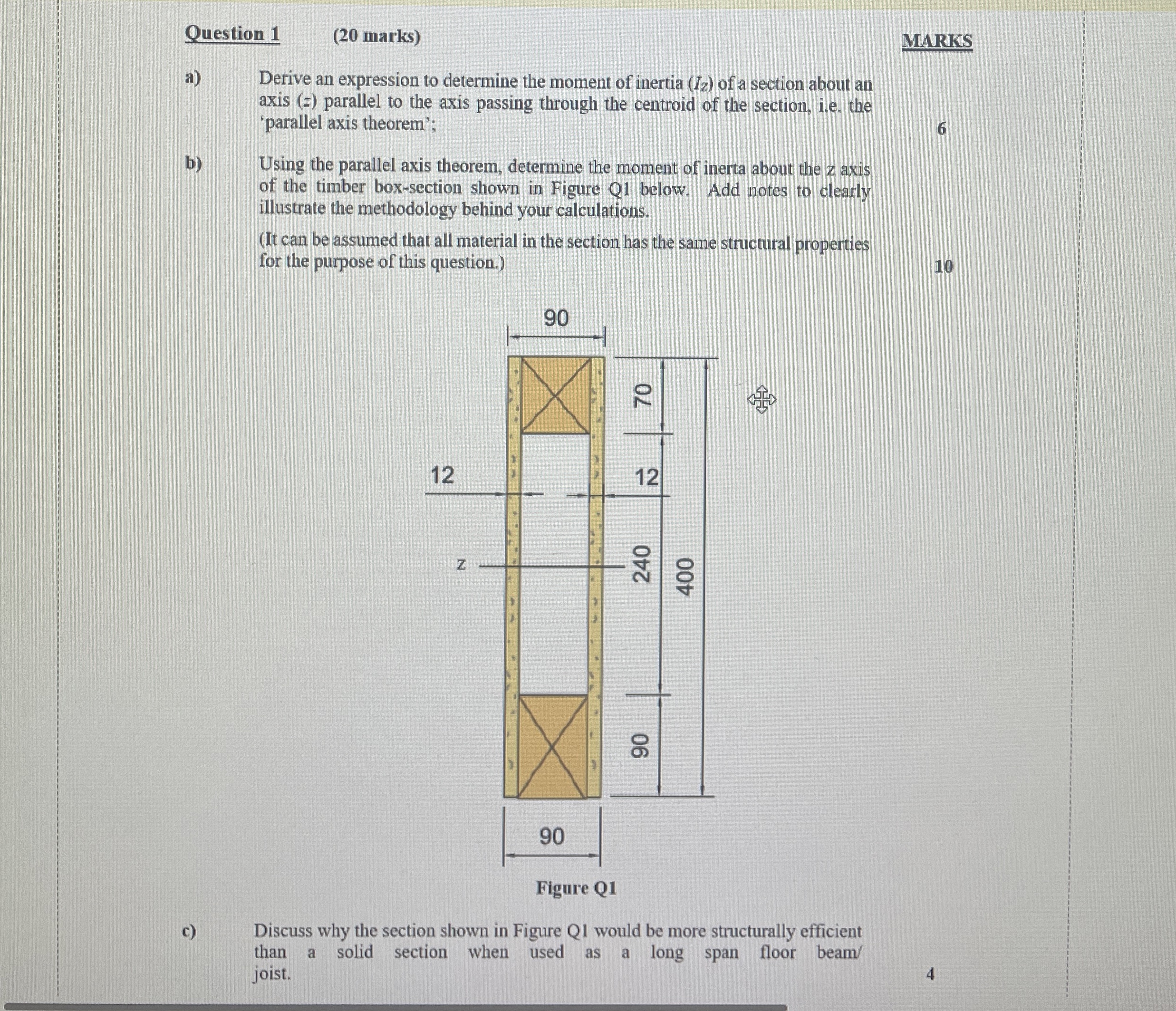 Question 1 ( 2 0 marks ) MARKS a ) Derive an