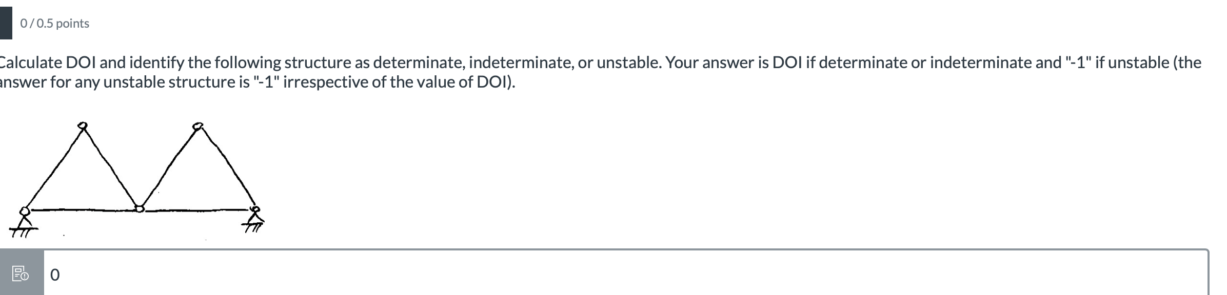 0 / 0 . 5 points Calculate DOI and identify the