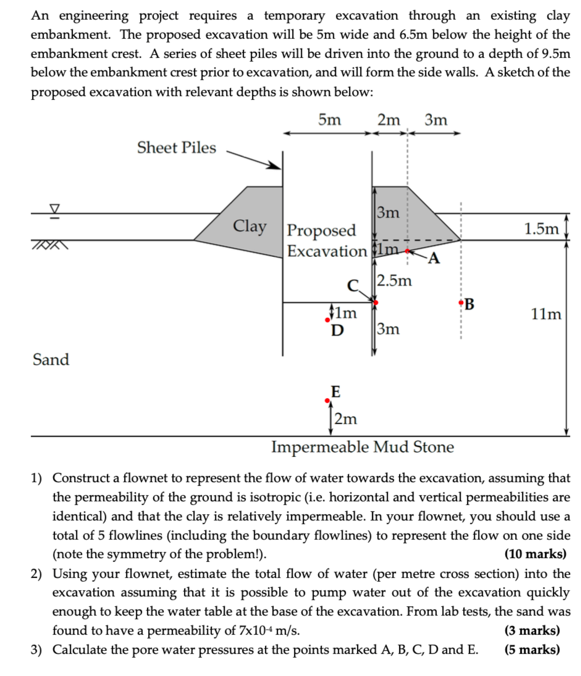 An engineering project requires a temporary