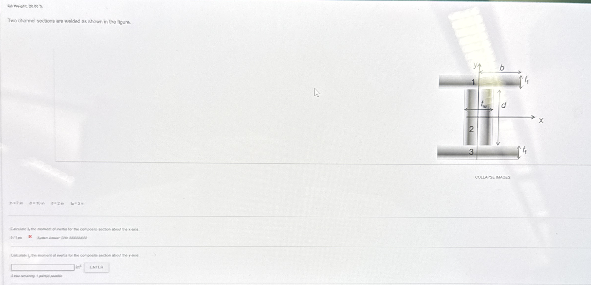 as weight 2 0 . 0 0 Two channel sections are