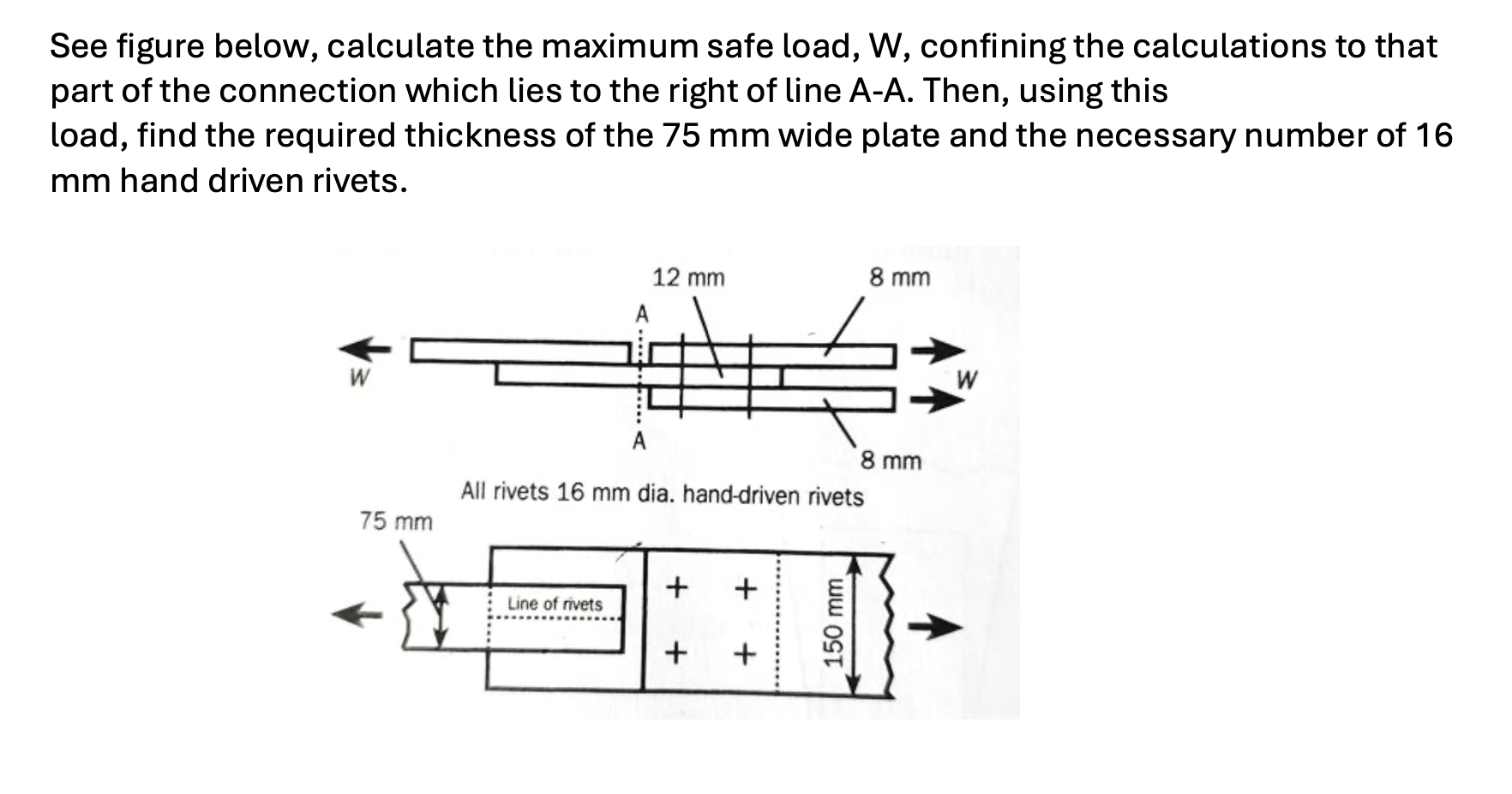 See figure below, calculate the maximum safe